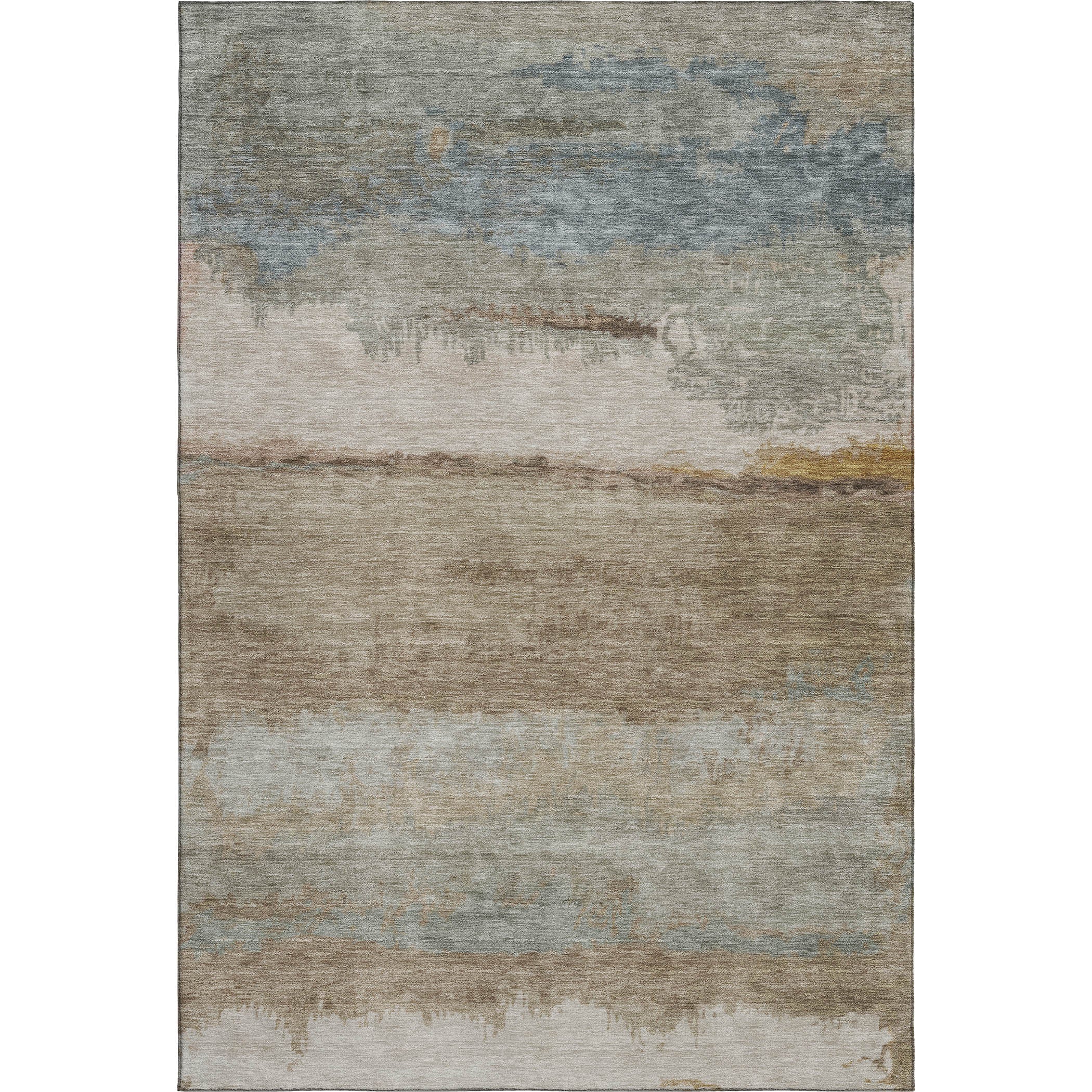 Lisbon Machine Washable Transitional Beige Brown Rug 2'6" x 3'10" #shape_Rectangle