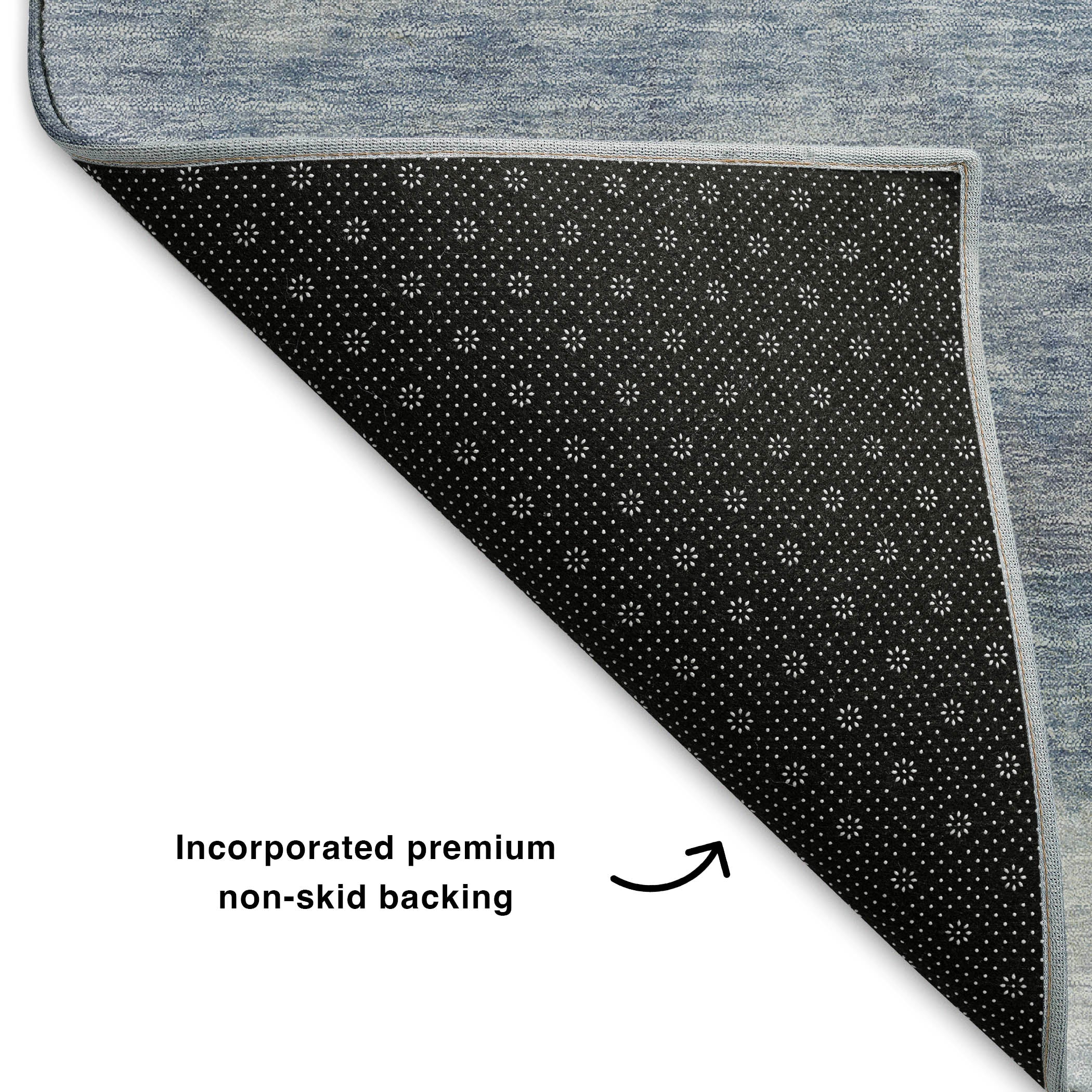 Lisbon Machine Washable Transitional Blue Rug 1'8" x 2'6" #shape_Rectangle