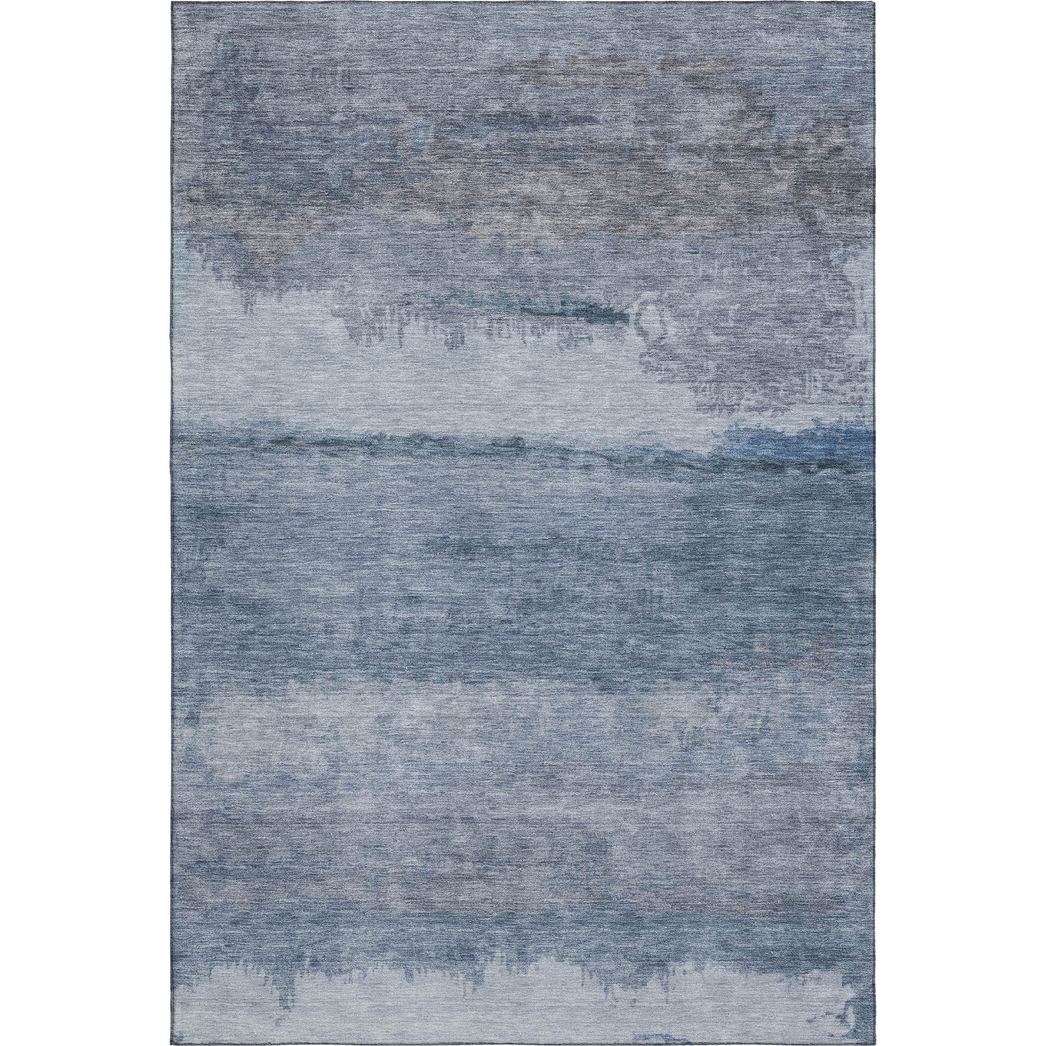 Lisbon Machine Washable Transitional Blue Rug 2'6" x 3'10" #shape_Rectangle