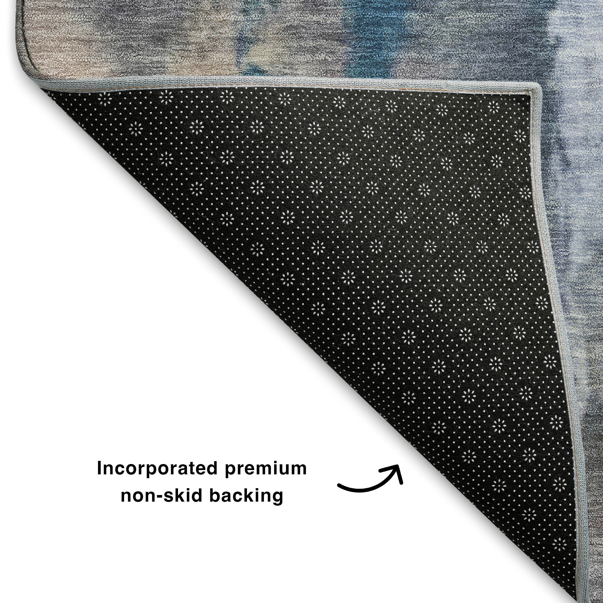 Antigua Machine Washable Transitional Blue Rug 1'8" x 2'6" #shape_Rectangle