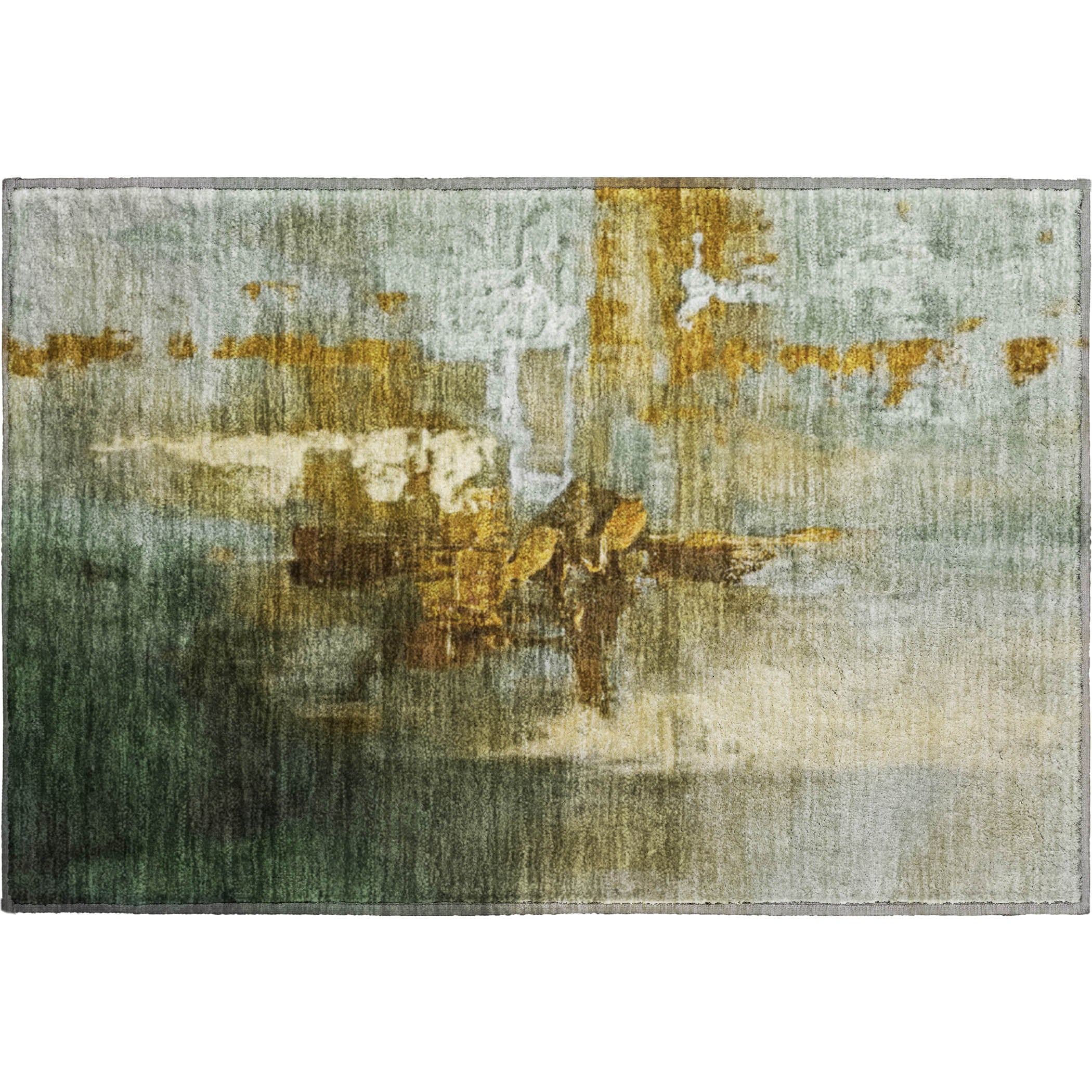 Antigua Machine Washable Transitional Brown Rug 1'8" x 2'6" #shape_Rectangle