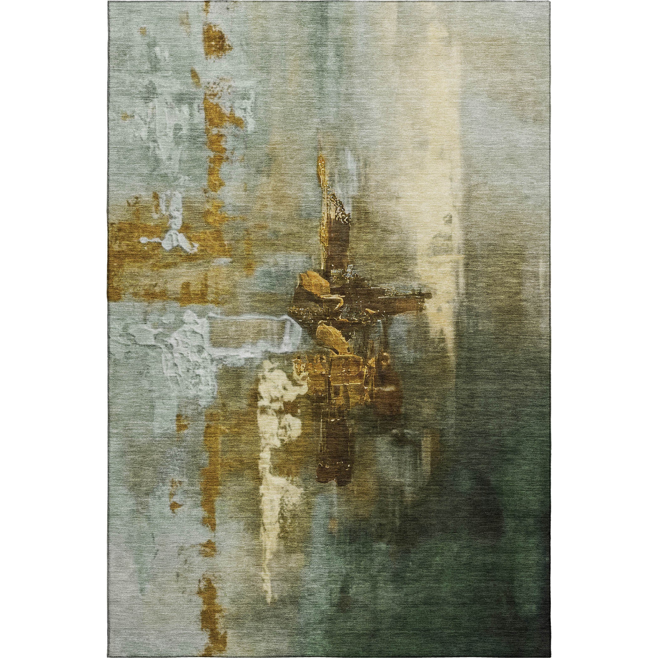 Antigua Machine Washable Transitional Brown Rug 2'6" x 3'10" #shape_Rectangle