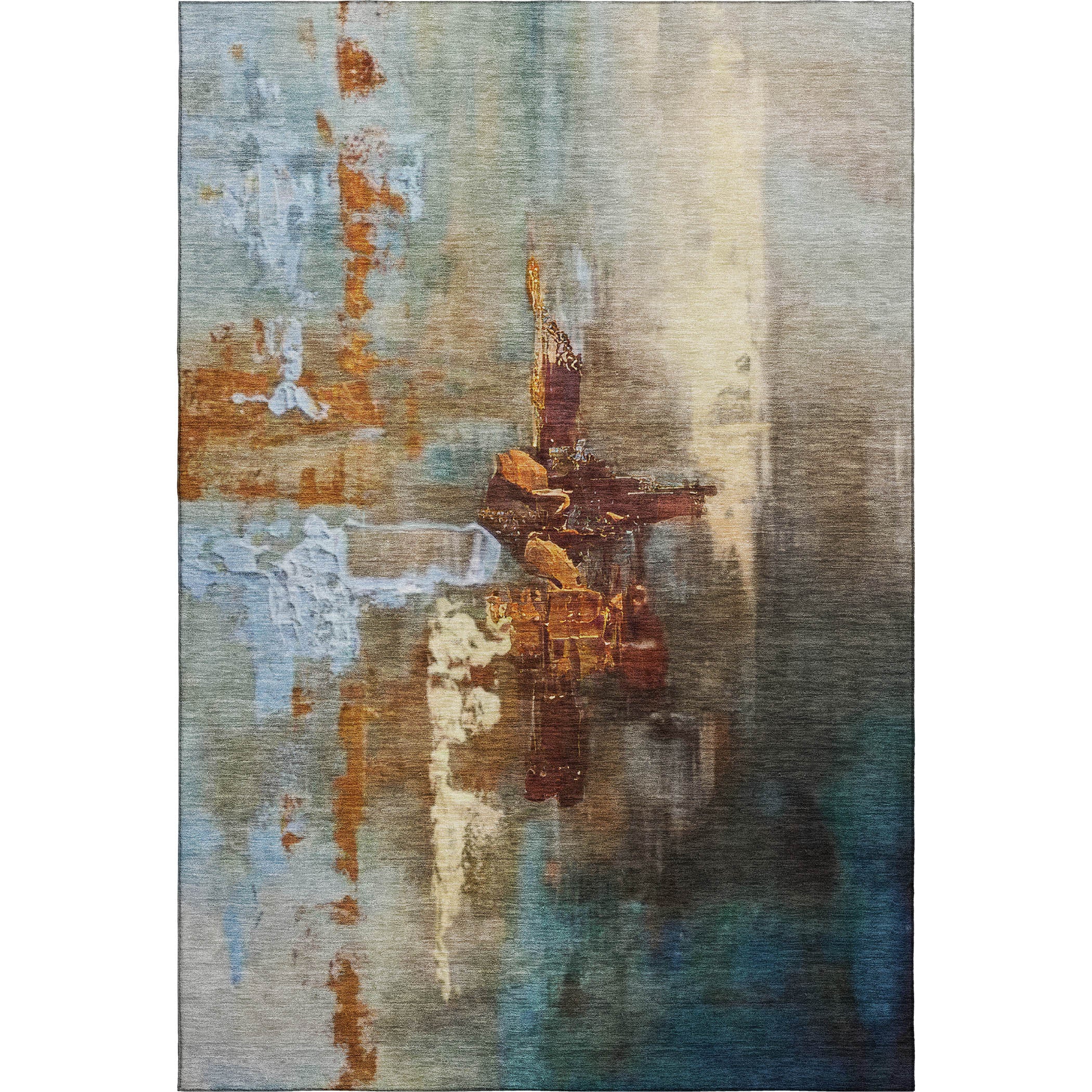 Antigua Machine Washable Transitional Paprika Orange Rug 2'6" x 3'10" #shape_Rectangle