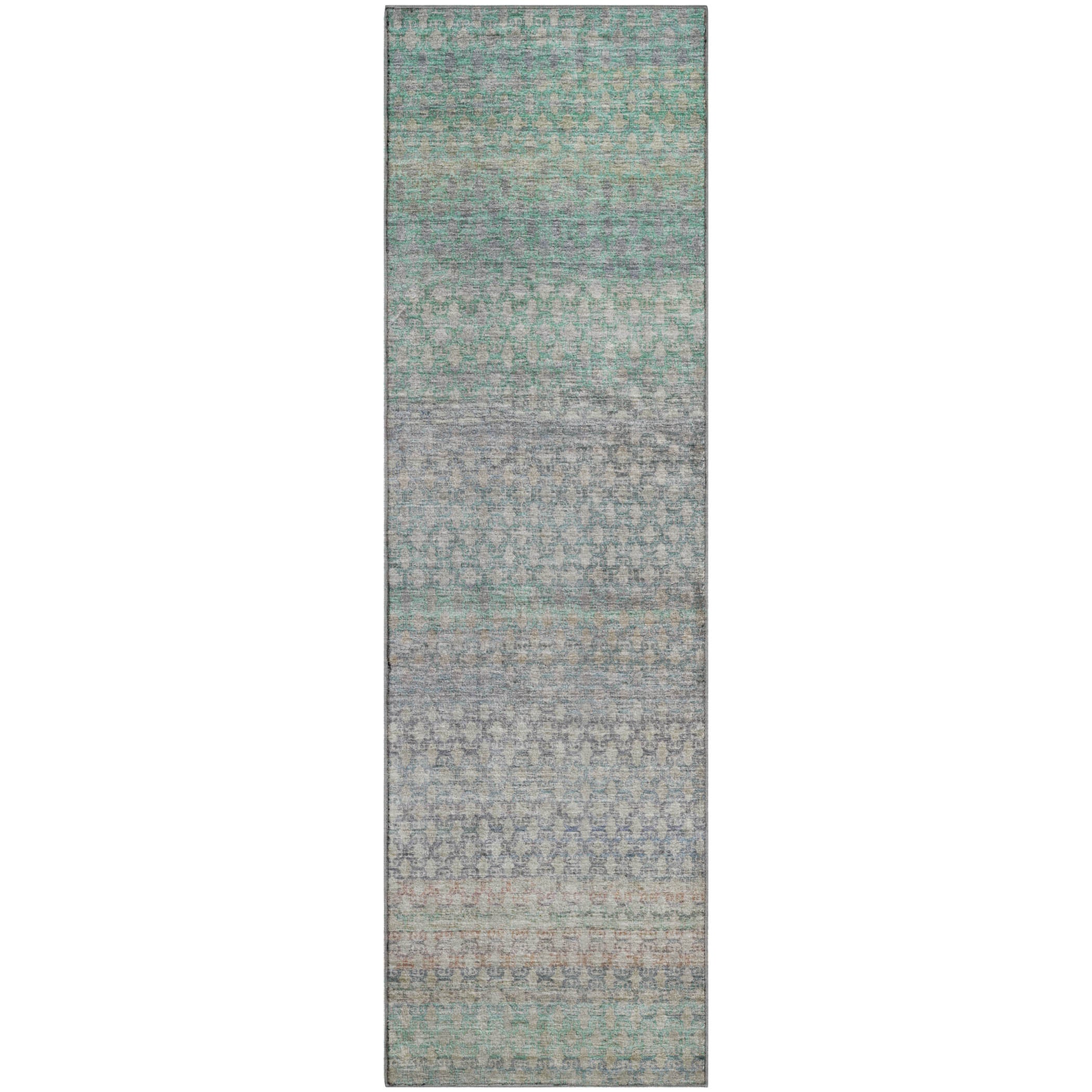 Bangkok Machine Washable Transitional Beige Brown Rug 2'3" x 7'6" #shape_Runner