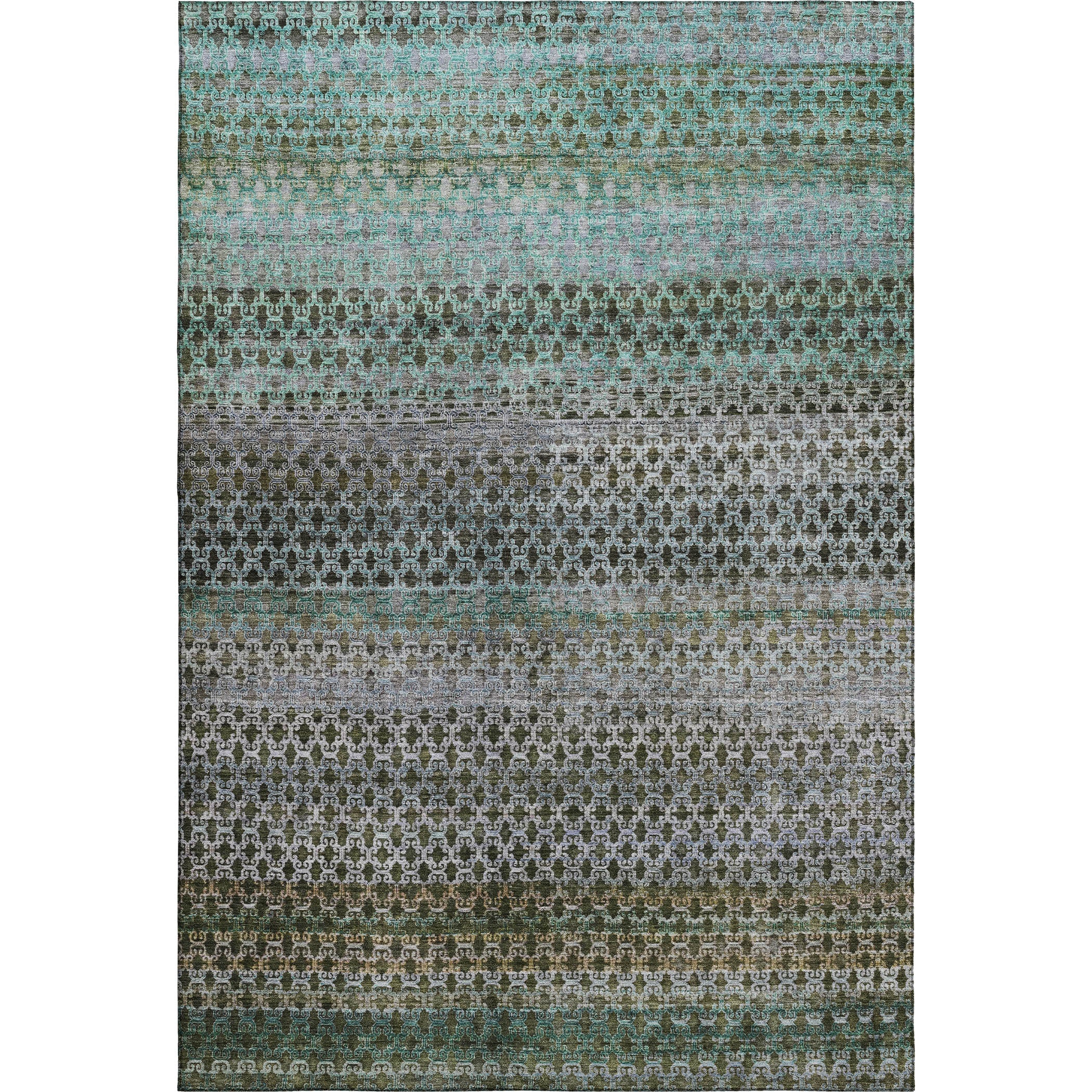 Bangkok Machine Washable Transitional Green Rug 2'6" x 3'10" #shape_Rectangle