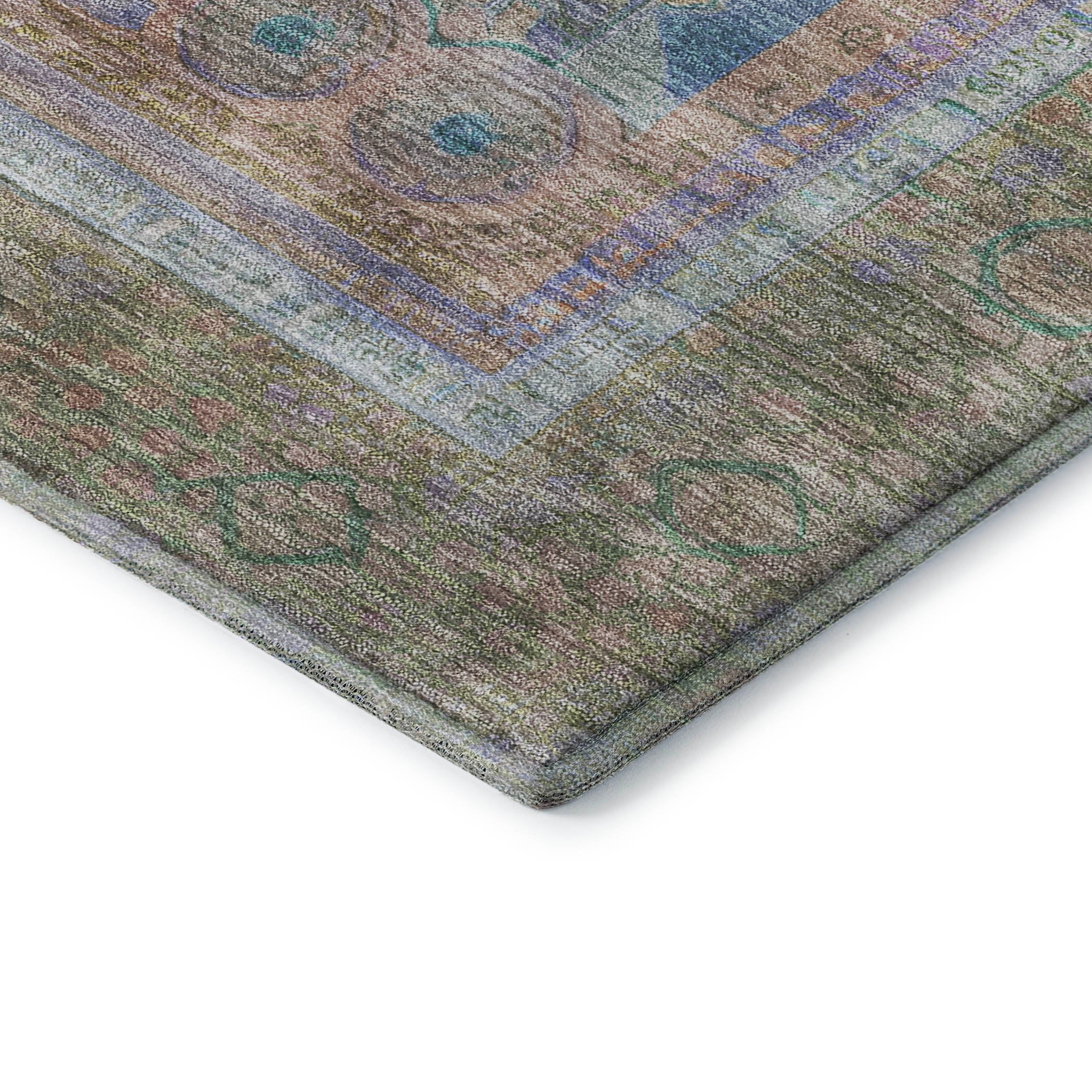 Rome Machine Washable Traditional Copper Orange Rug 1'8" x 2'6" #shape_Rectangle