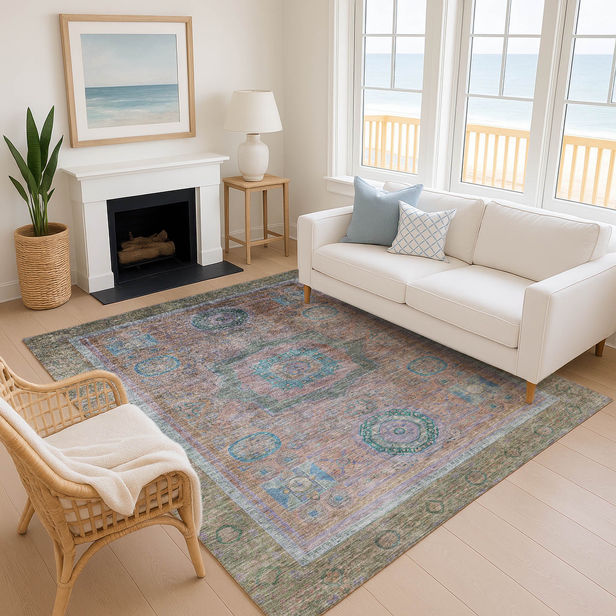Rome Machine Washable Traditional Copper Orange Rug 2'6" x 3'10" #shape_Rectangle