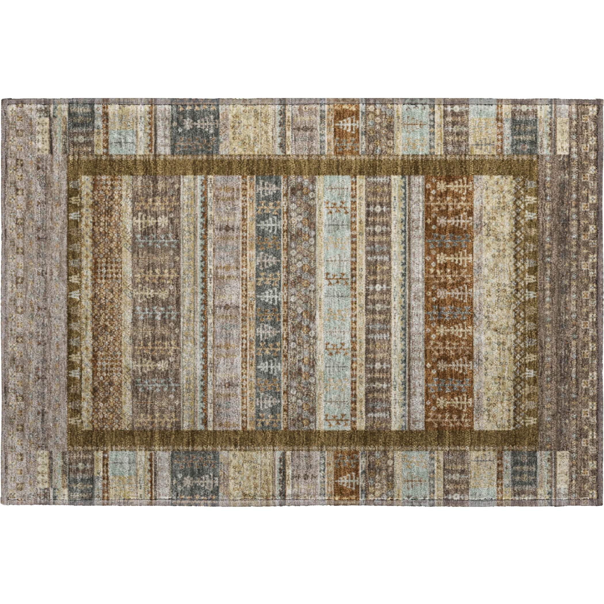 Luang Prabang Machine Washable Transitional Brown Rug