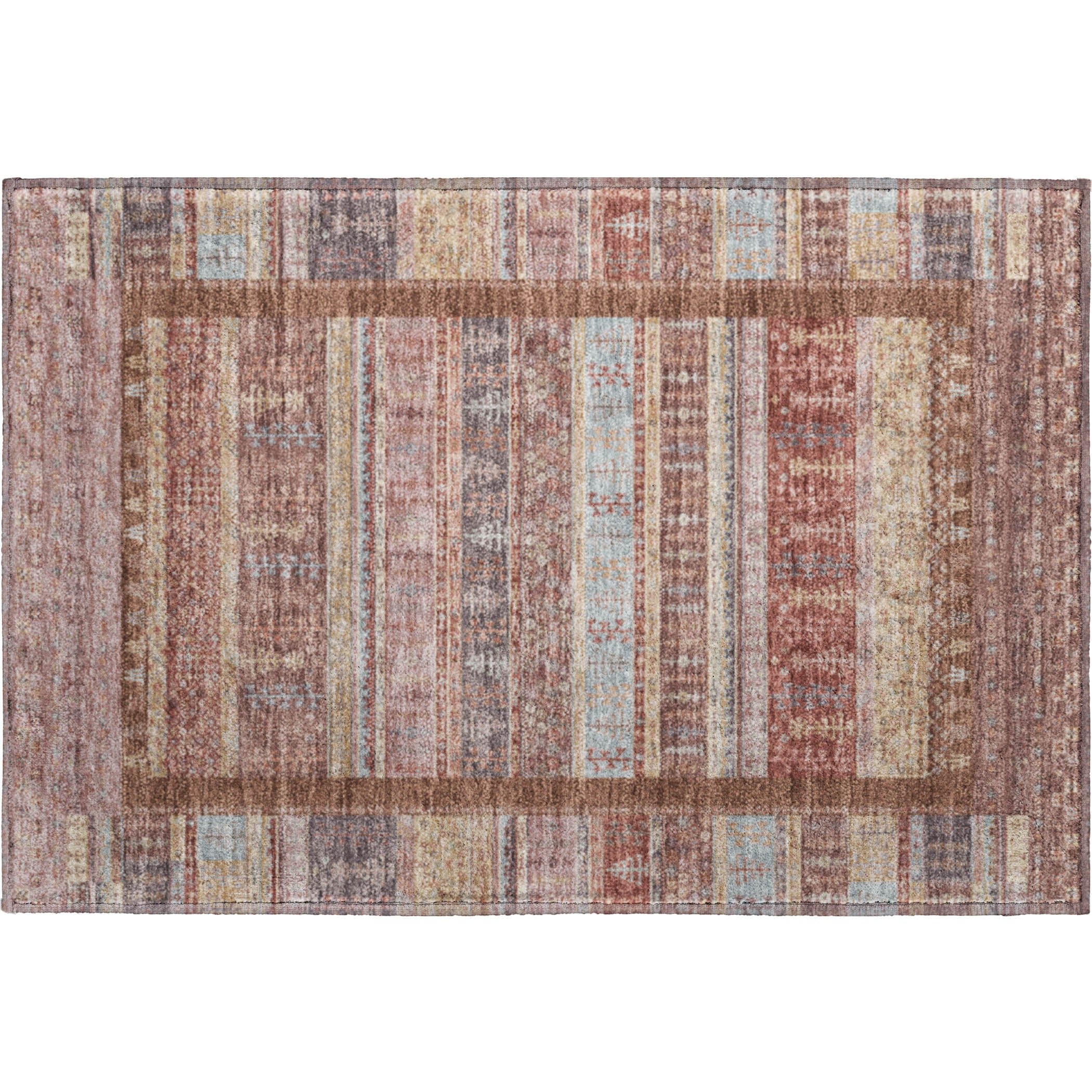 Luang Prabang Machine Washable Transitional Paprika Orange Rug 1'8" x 2'6" #shape_Rectangle