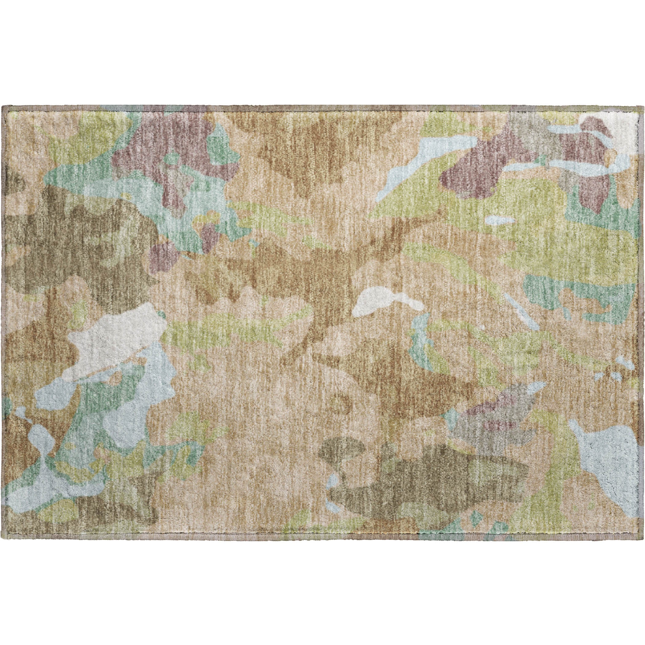 Vienna Machine Washable Transitional Beige Brown Rug 1'8" x 2'6" #shape_Rectangle