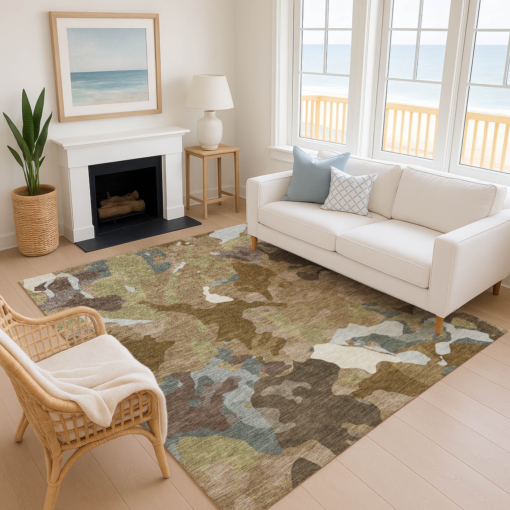 Vienna Machine Washable Transitional Brown Rug 2'6" x 3'10" #shape_Rectangle