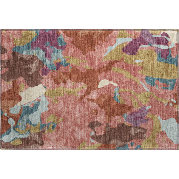 Vienna Machine Washable Transitional Pink Rug 1'8" x 2'6"