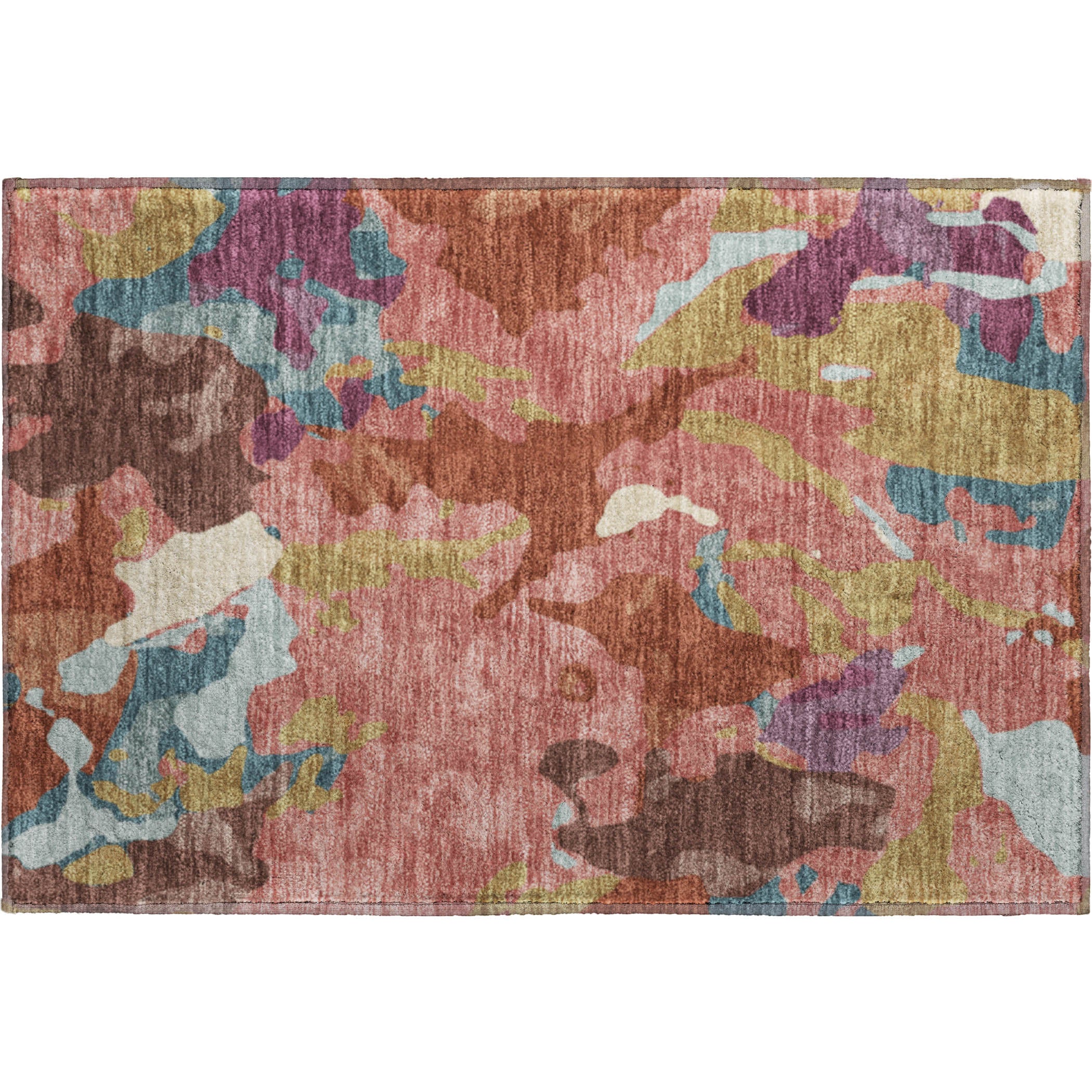 Vienna Machine Washable Transitional Pink Rug 1'8" x 2'6" #shape_Rectangle