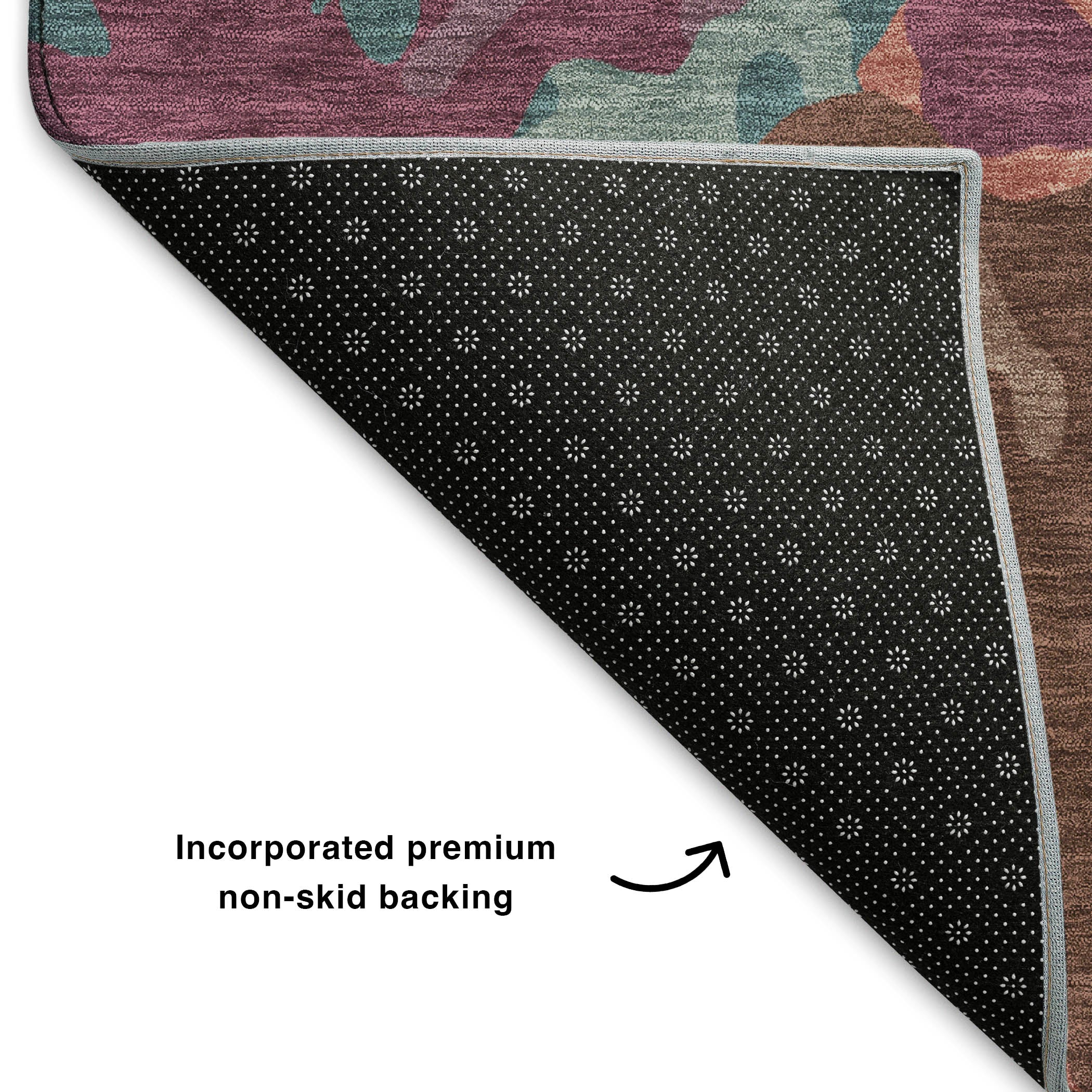 Vienna Machine Washable Transitional Pink Rug 1'8" x 2'6" #shape_Rectangle