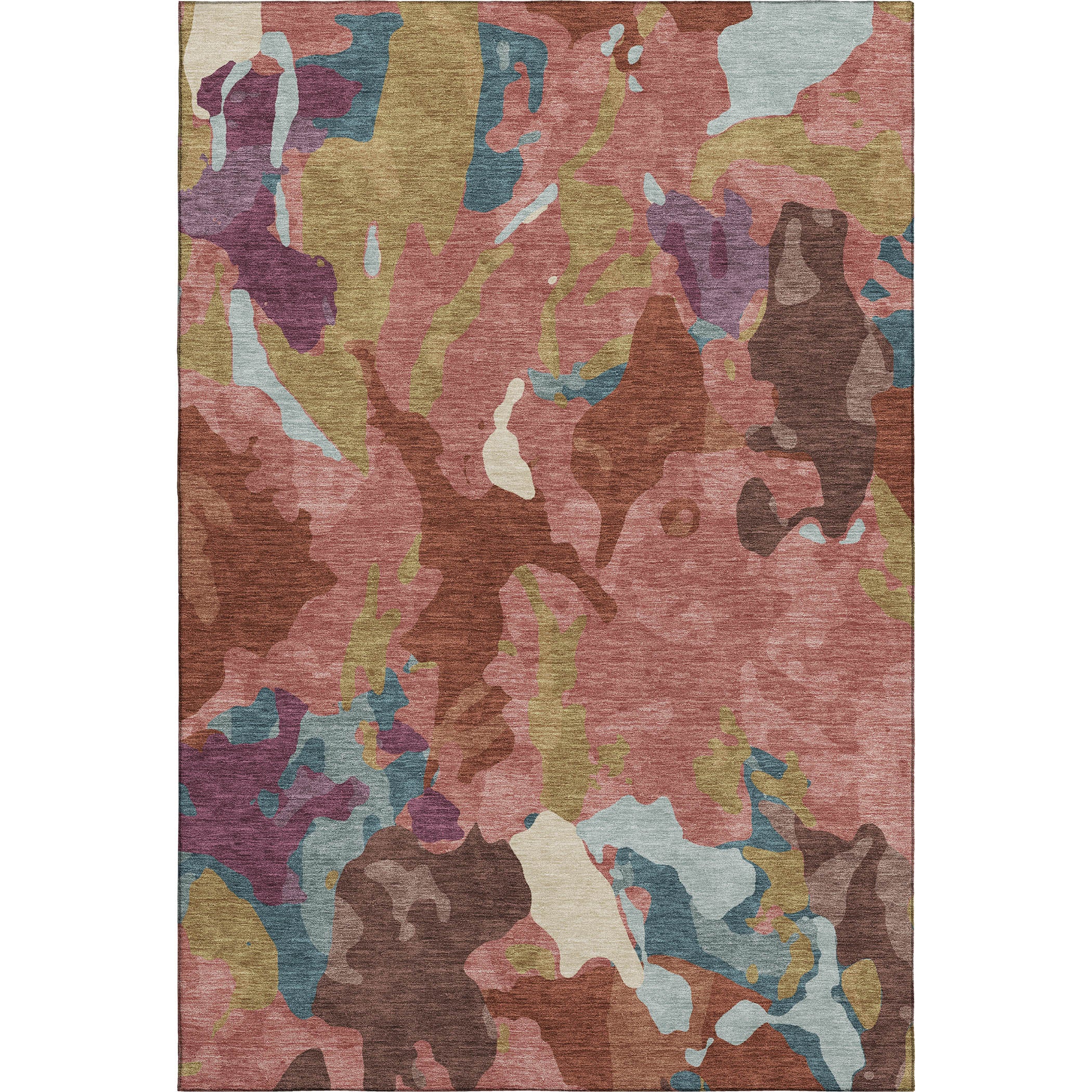 Vienna Machine Washable Transitional Pink Rug 2'6" x 3'10" #shape_Rectangle