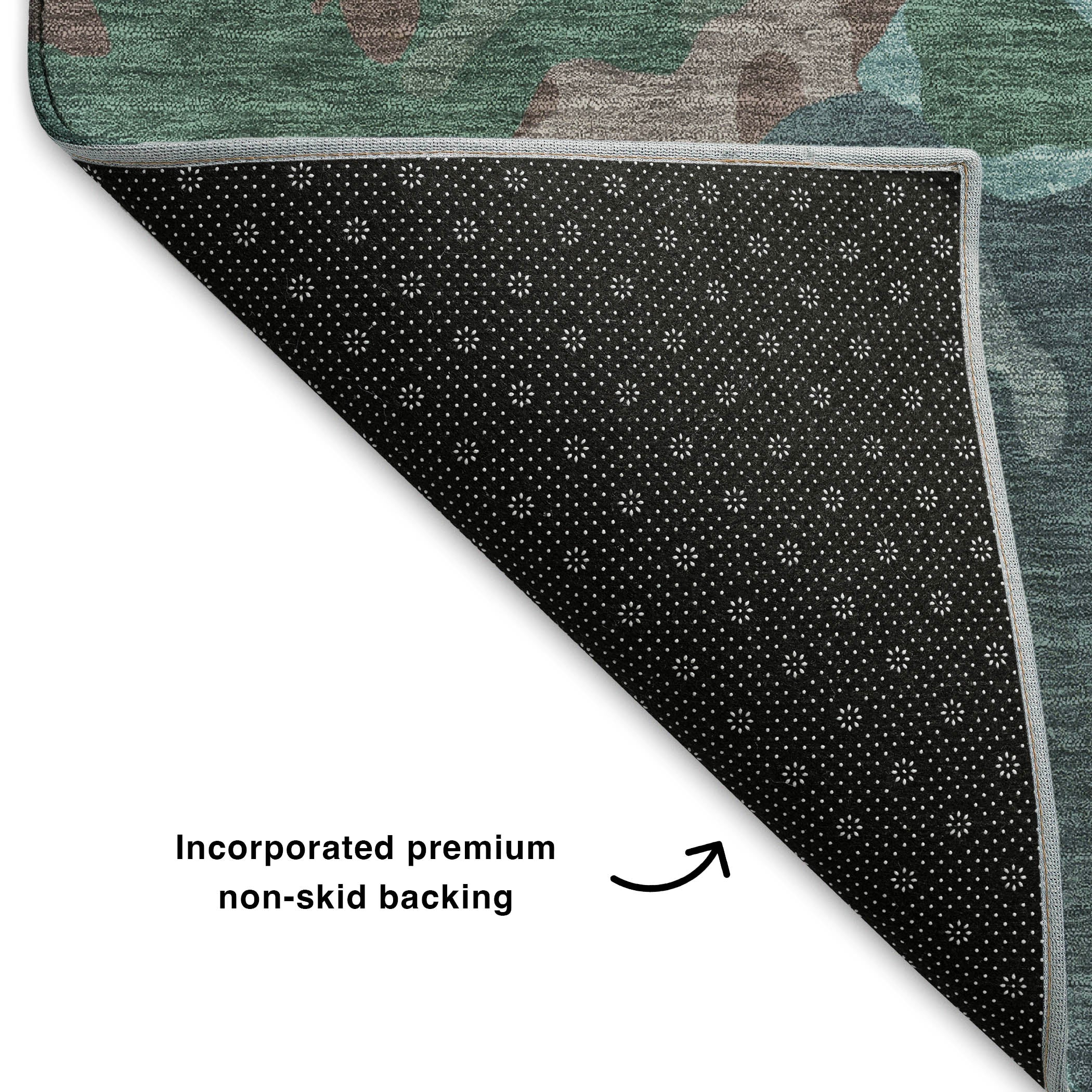 Vienna Machine Washable Transitional Teal Rug 1'8" x 2'6" #shape_Rectangle