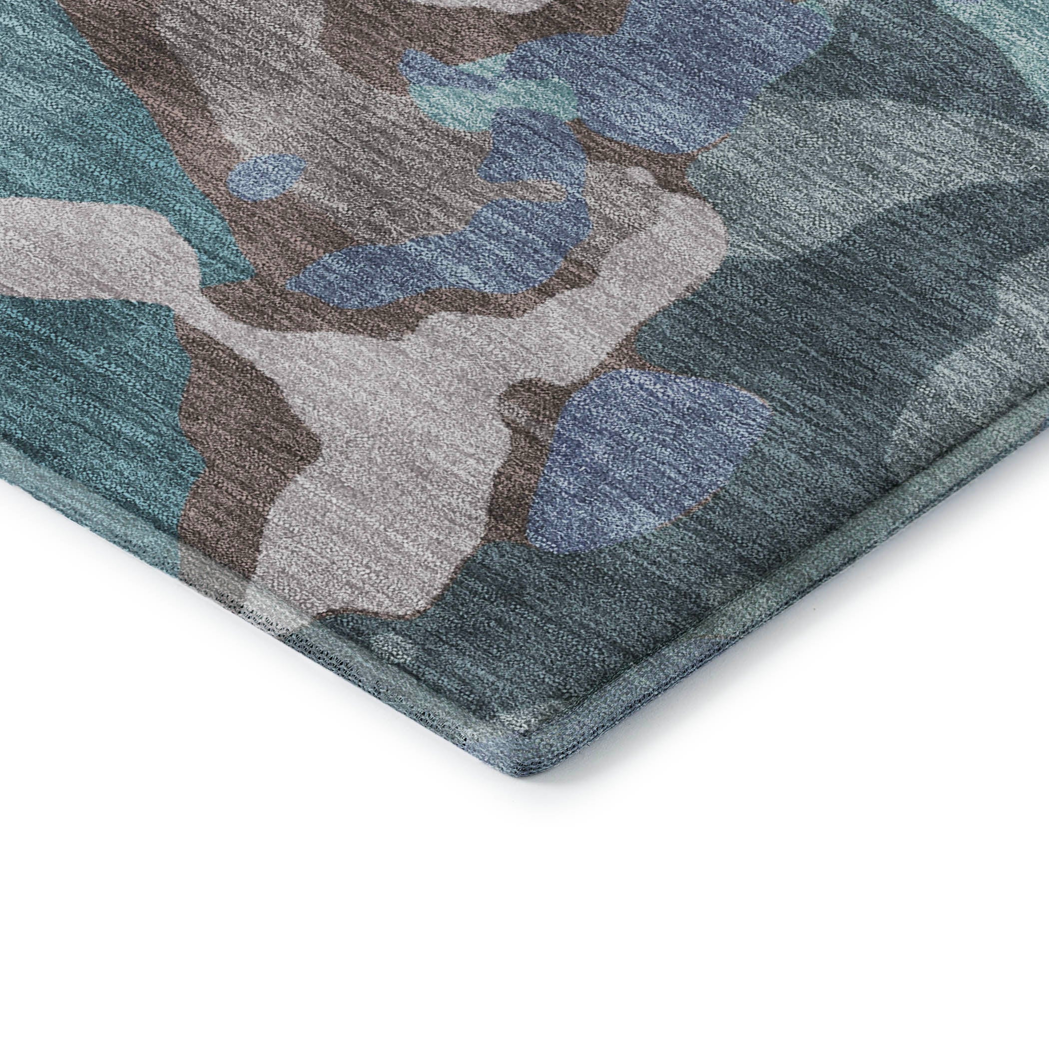 Vienna Machine Washable Transitional Teal Rug 1'8" x 2'6" #shape_Rectangle