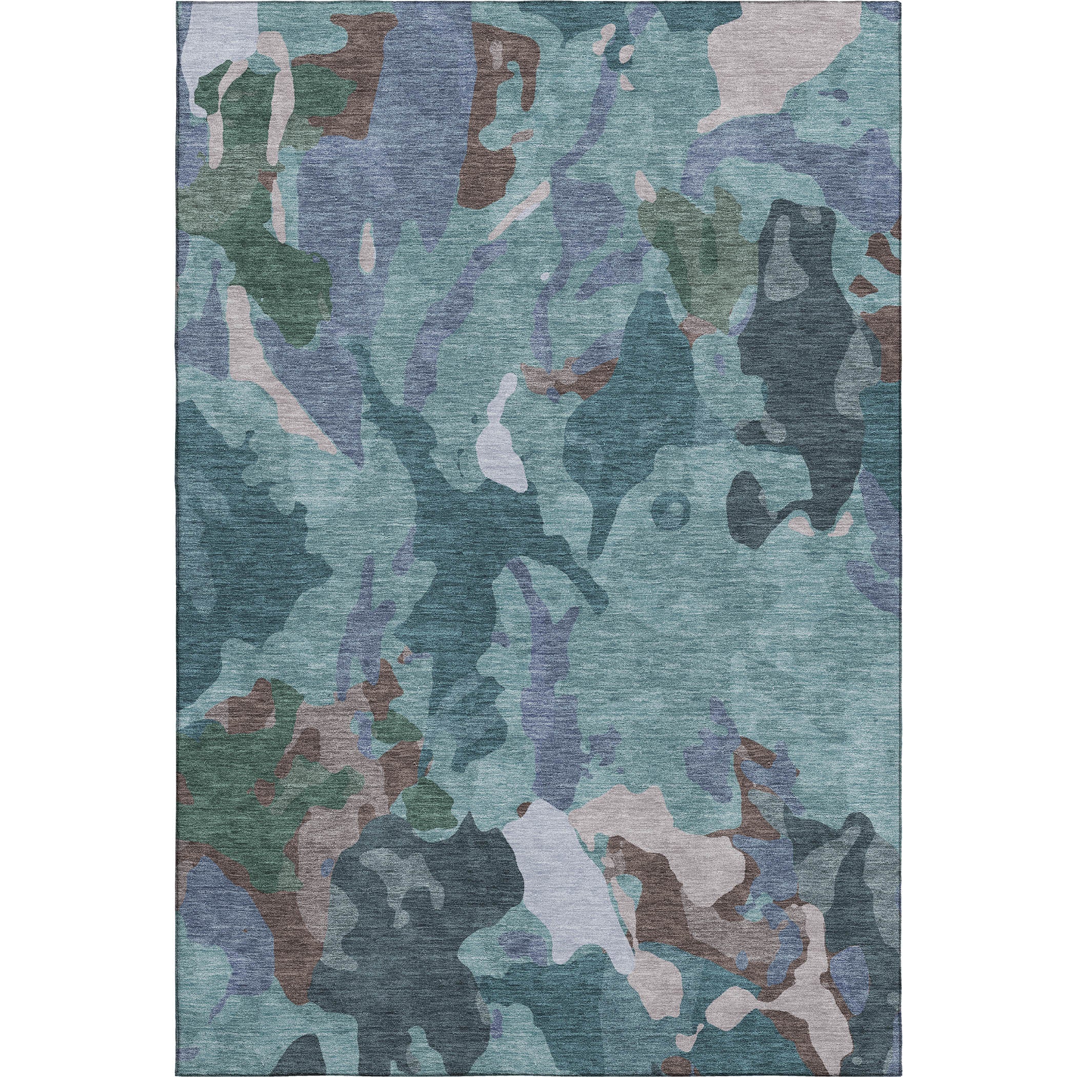 Vienna Machine Washable Transitional Teal Rug 2'6" x 3'10" #shape_Rectangle