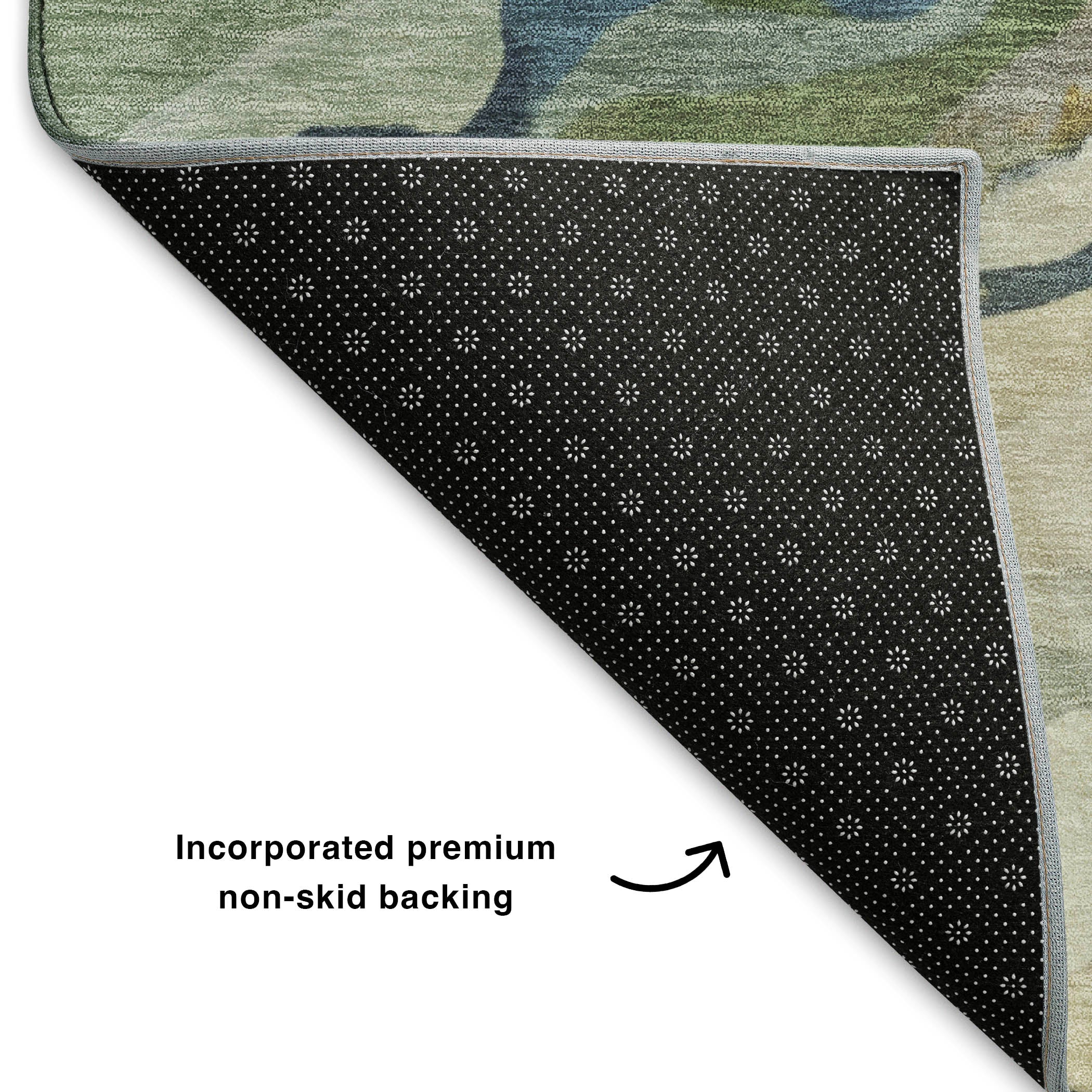 Bruges Machine Washable Transitional Denim Blue Rug 1'8" x 2'6" #shape_Rectangle