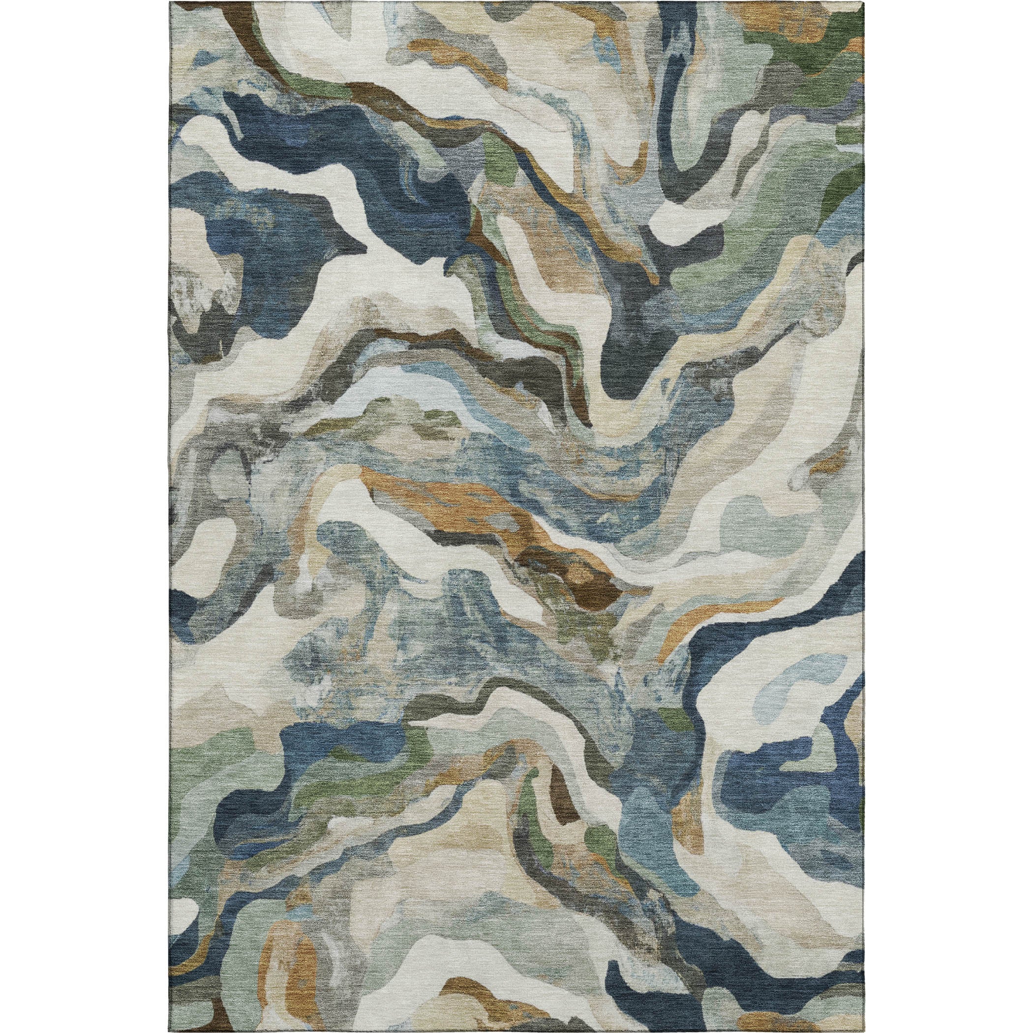 Bruges Machine Washable Transitional Denim Blue Rug 2'6" x 3'10" #shape_Rectangle