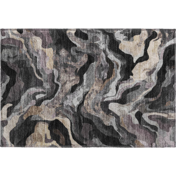 Bruges Machine Washable Transitional Granite Gray Rug 1'8" x 2'6"
