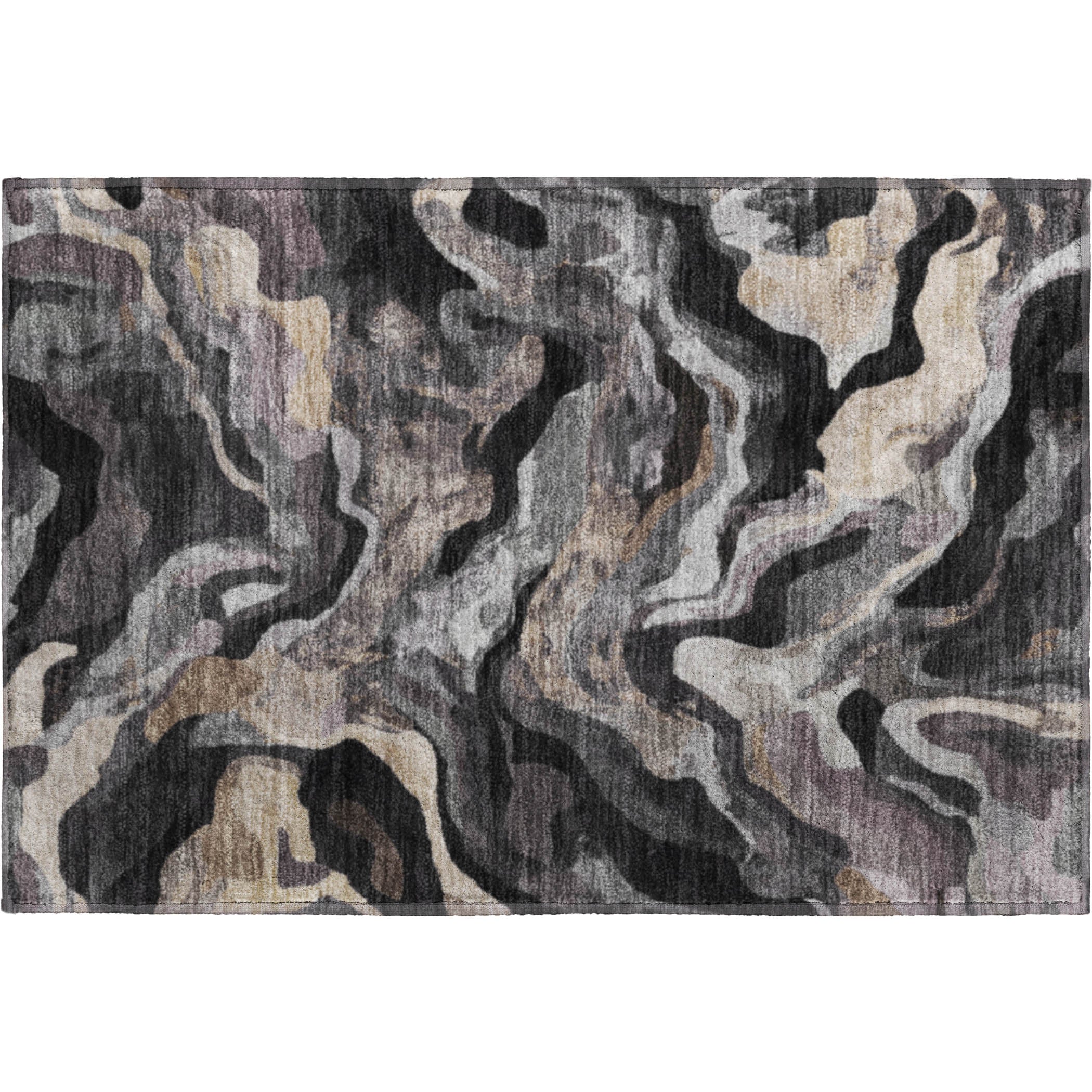 Bruges Machine Washable Transitional Granite Gray Rug 1'8" x 2'6" #shape_Rectangle