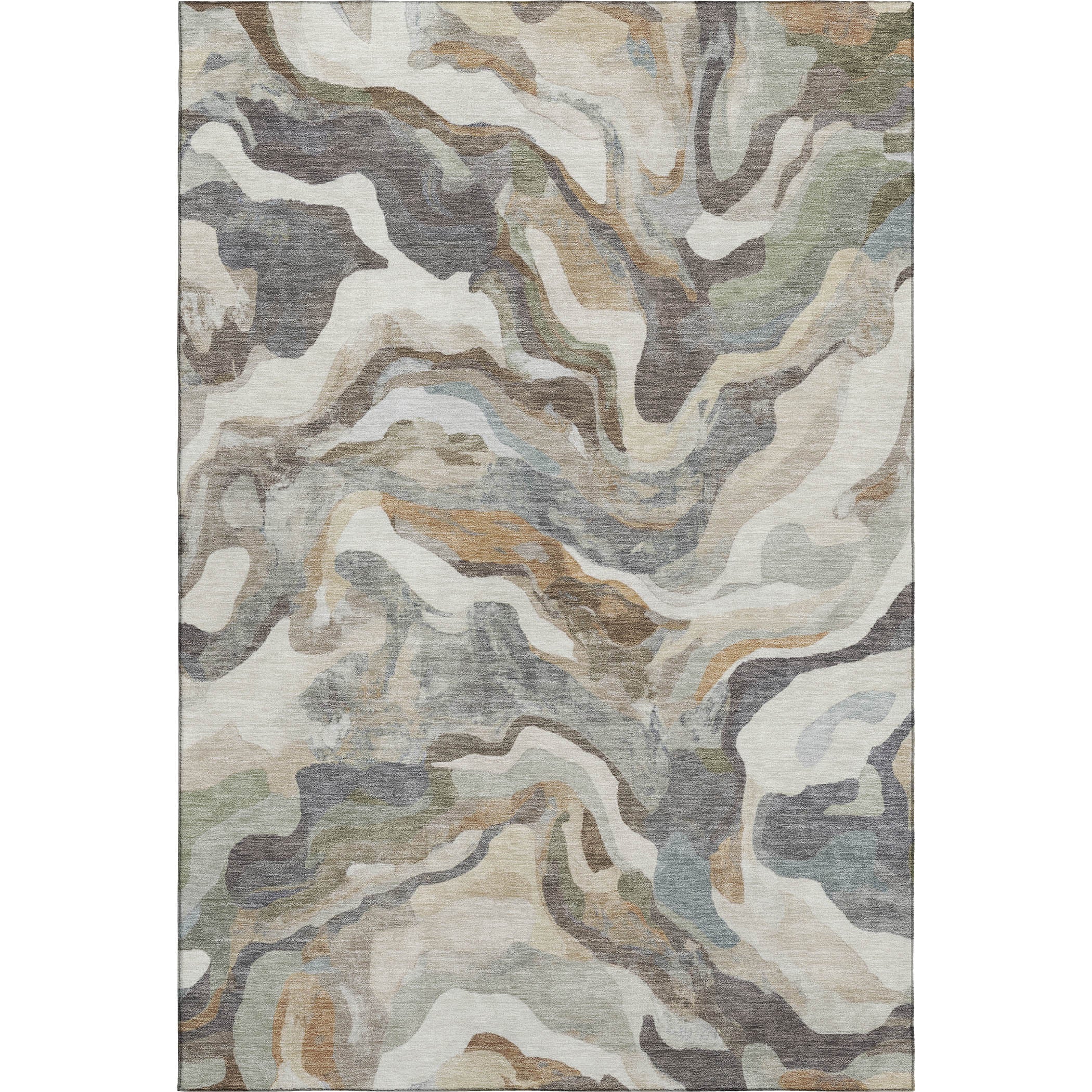 Bruges Machine Washable Transitional Khaki Brown Rug 2'6" x 3'10" #shape_Rectangle