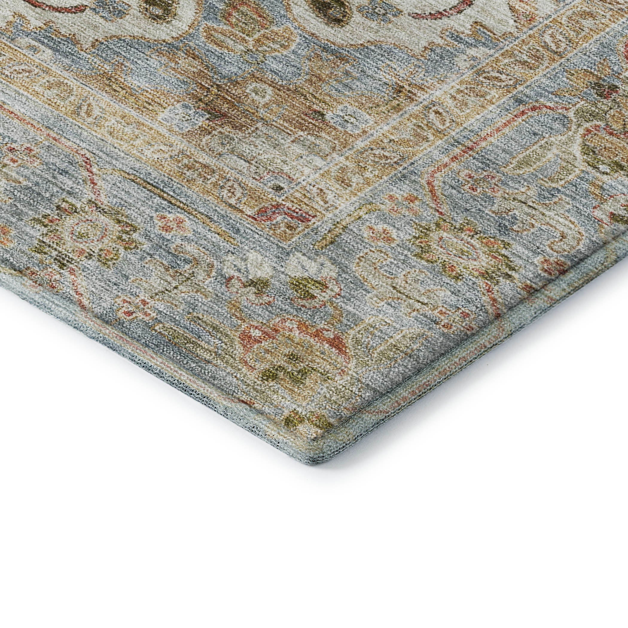 Santorini Machine Washable Traditional Beige Brown Rug 1'8" x 2'6" #shape_Rectangle