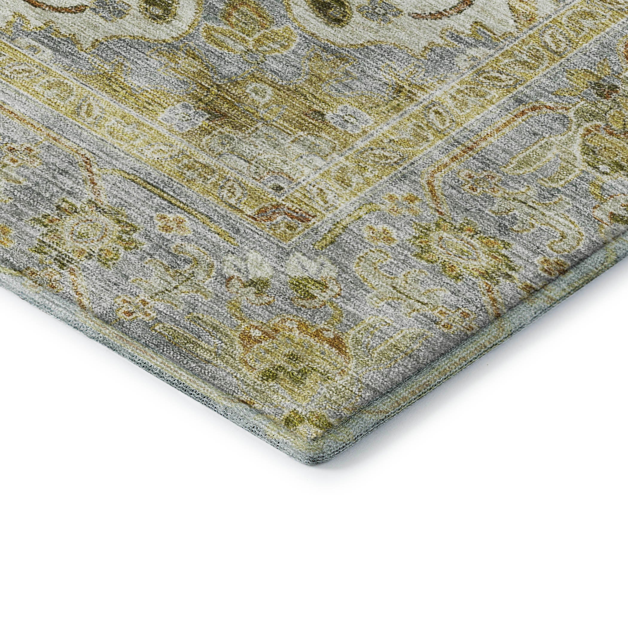 Santorini Machine Washable Traditional Khaki Brown Rug 1'8" x 2'6" #shape_Rectangle