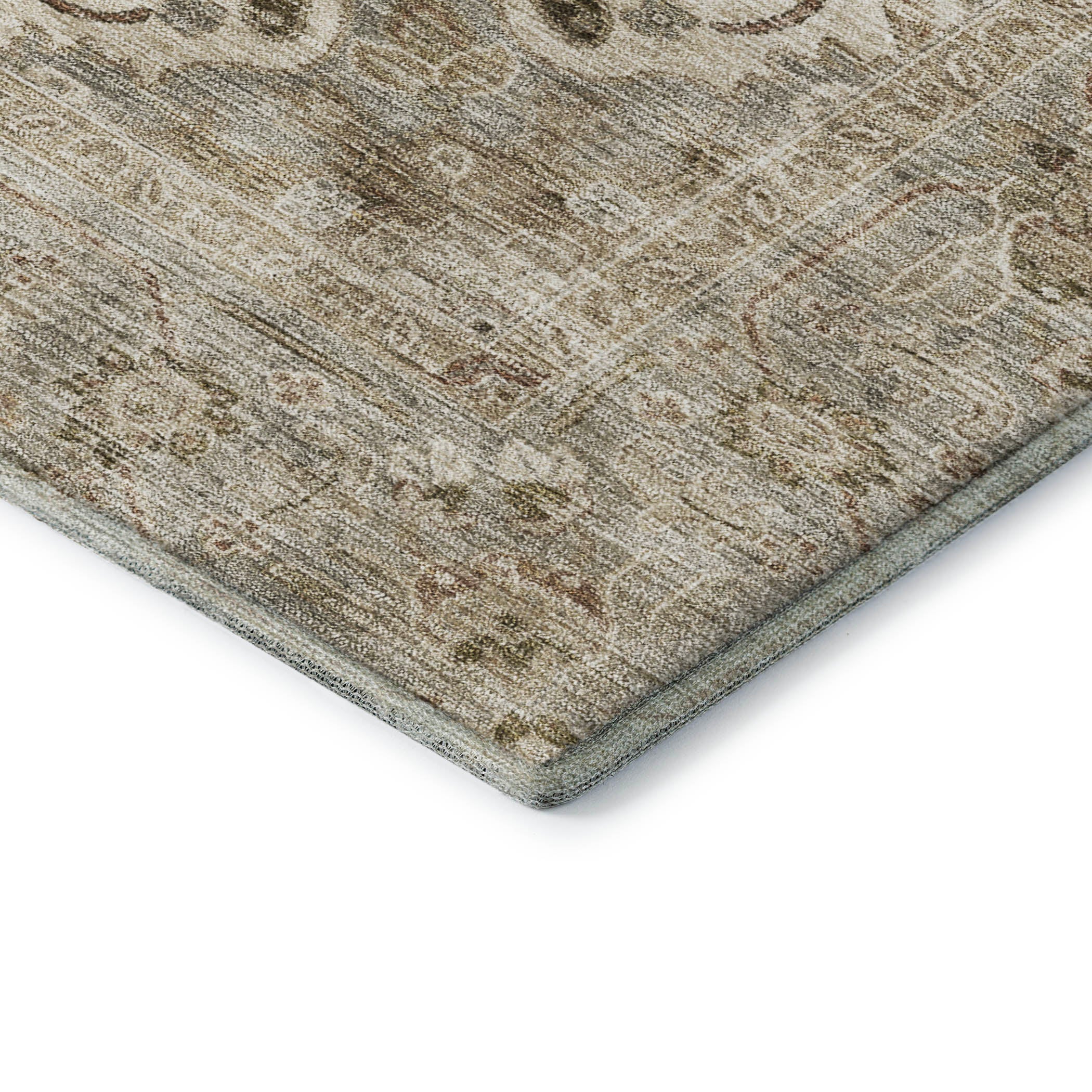 Sintra Machine Washable Traditional Beige Brown Rug 1'8" x 2'6" #shape_Rectangle