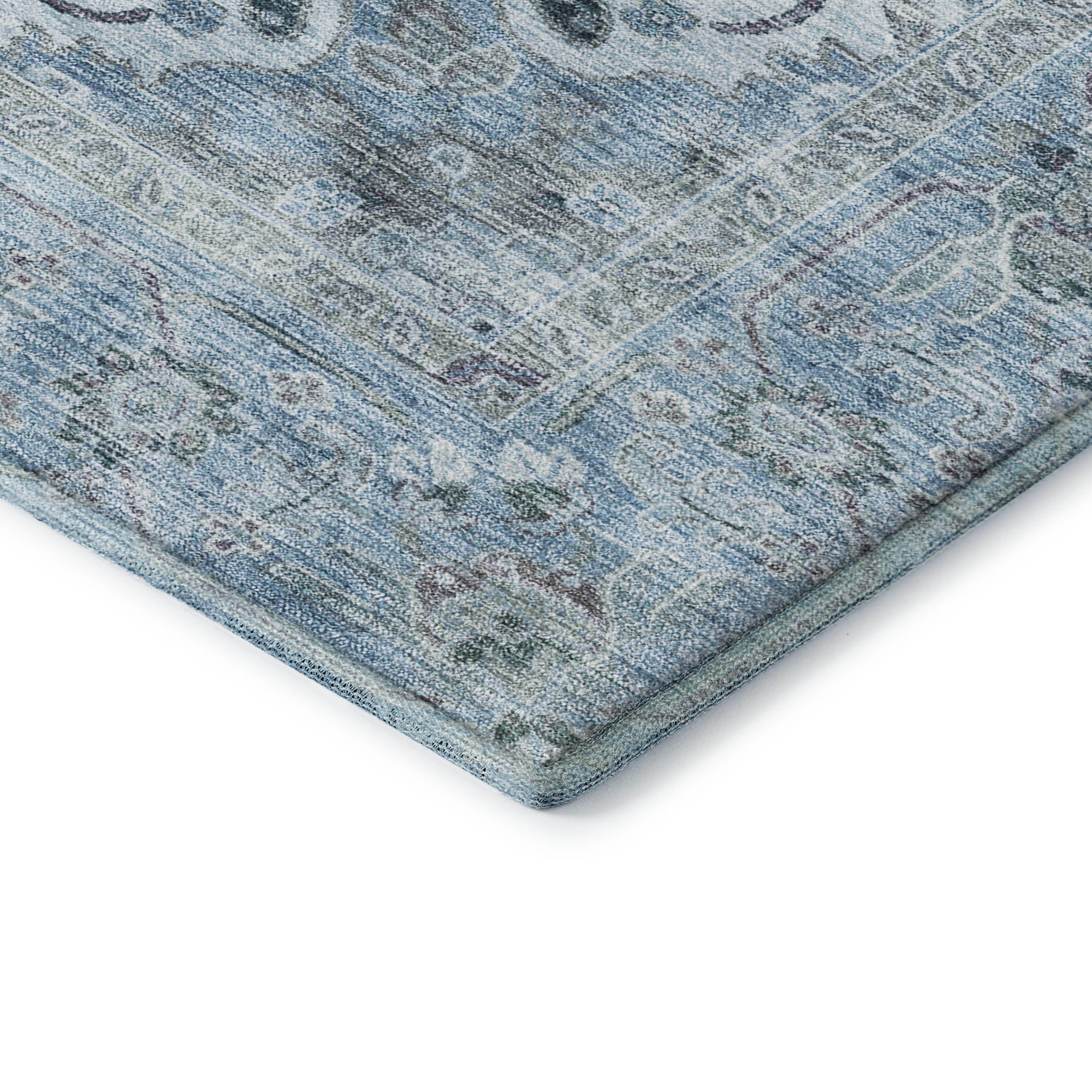Sintra Machine Washable Traditional Sky Blue Rug 1'8" x 2'6" #shape_Rectangle