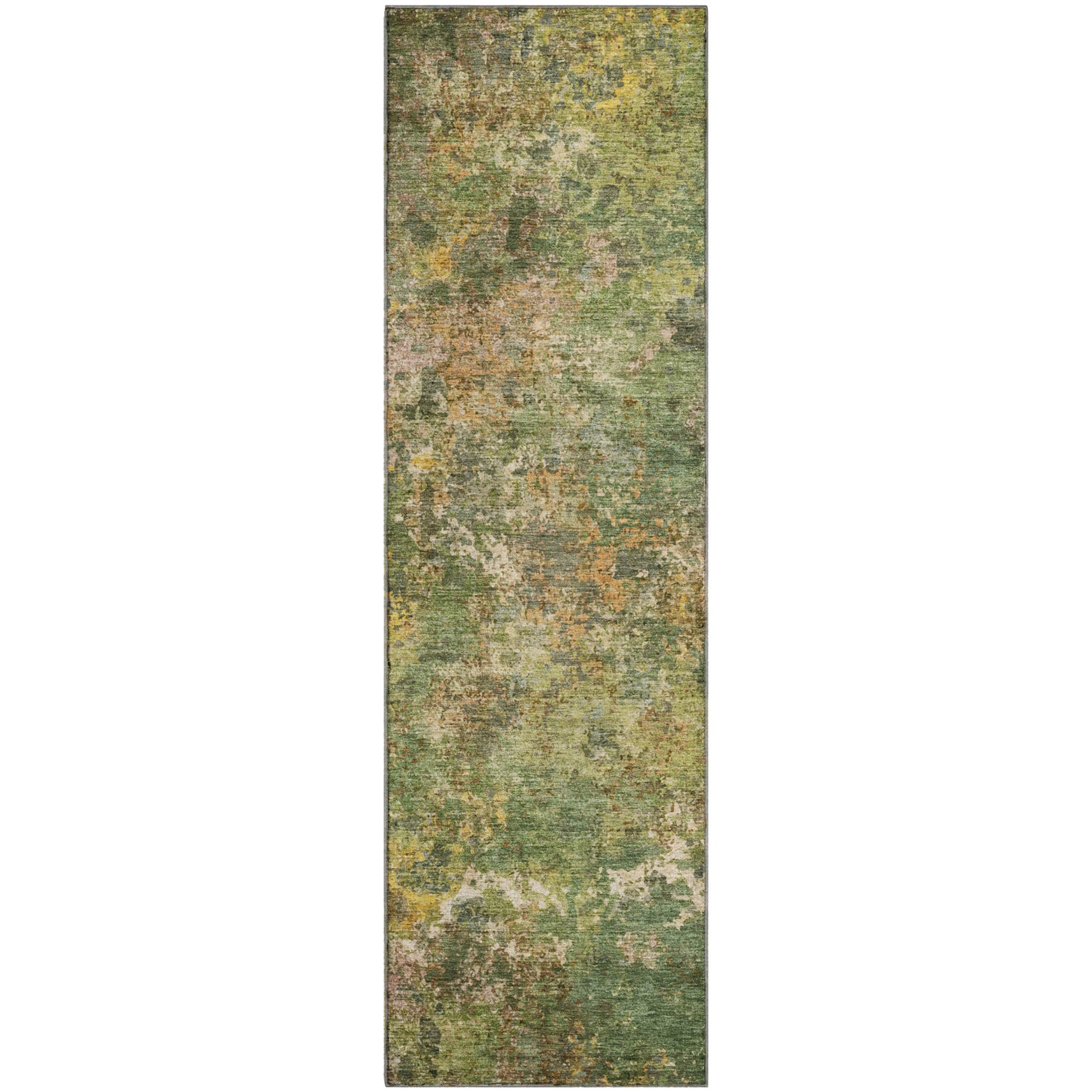 Havana Machine Washable Transitional Aloe Green Rug 2'3" x 7'6" #shape_Runner
