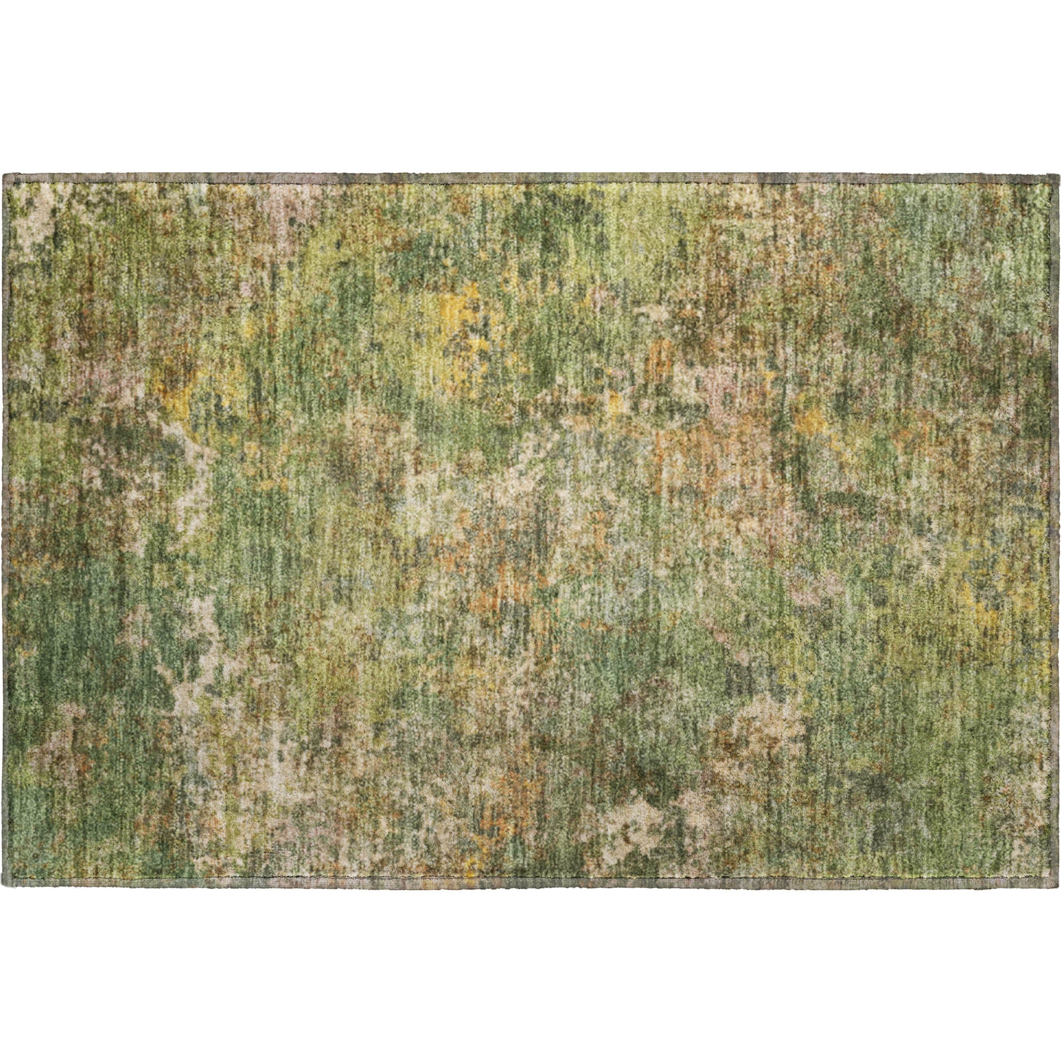 Havana Machine Washable Transitional Aloe Green Rug 1'8" x 2'6" #shape_Rectangle