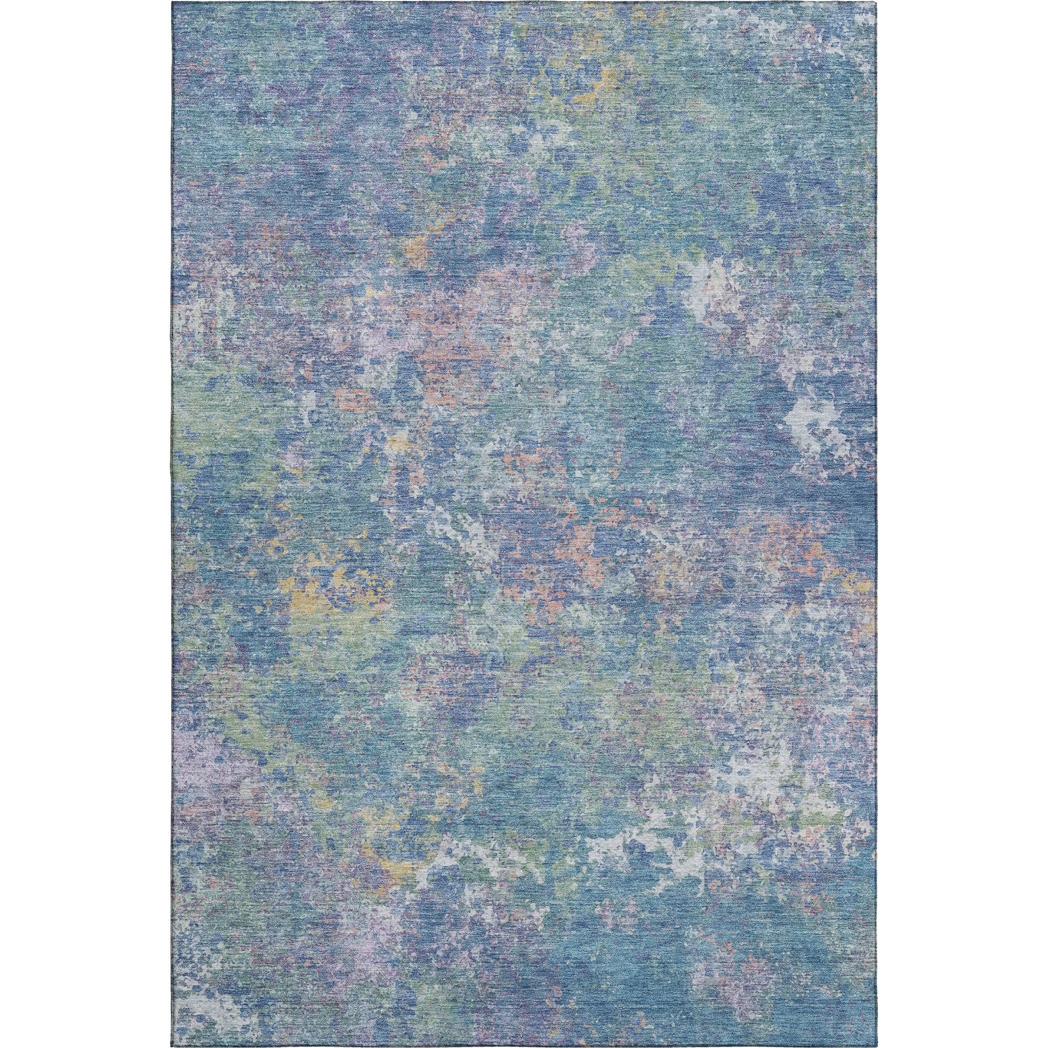Havana Machine Washable Transitional Aqua Teal Rug 2'6" x 3'10" #shape_Rectangle