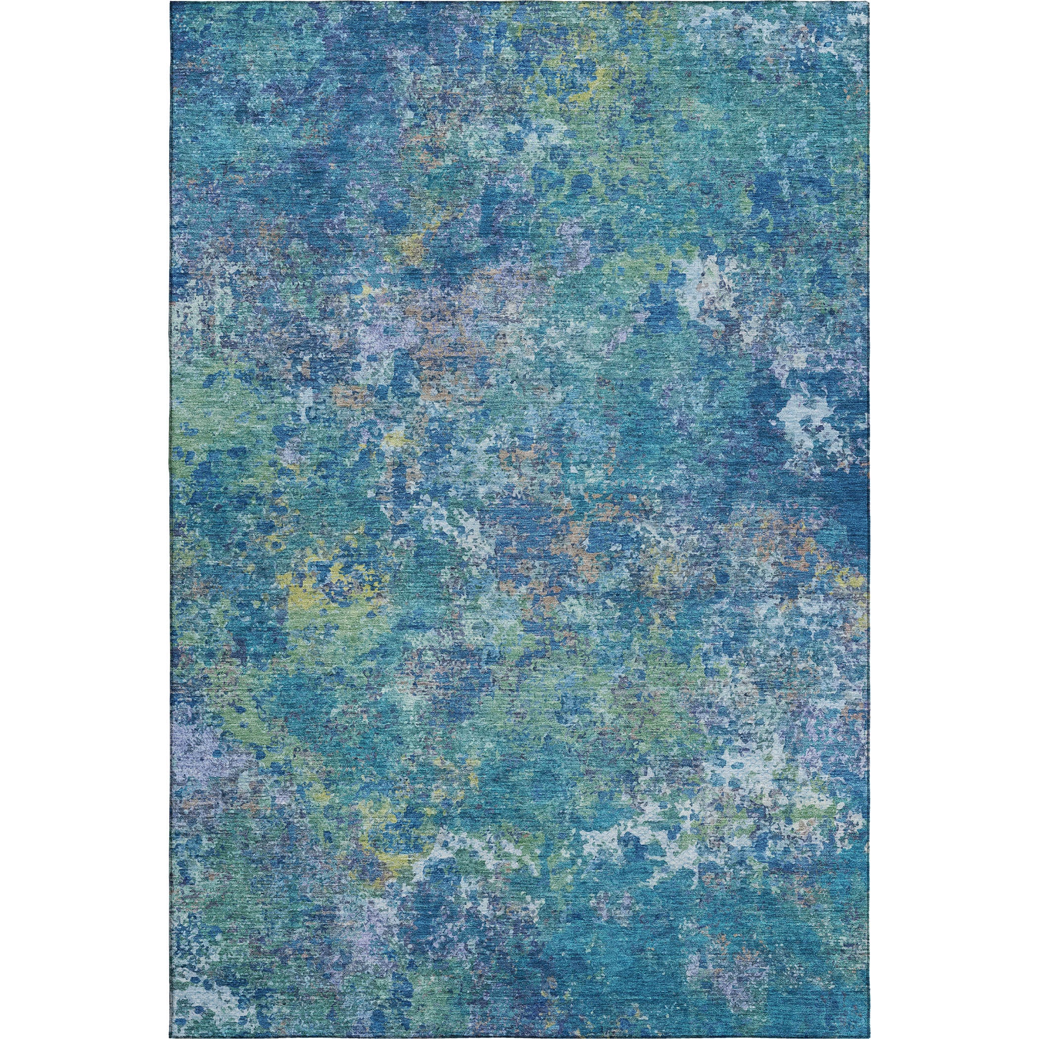 Havana Machine Washable Transitional Blue Rug 2'6" x 3'10" #shape_Rectangle