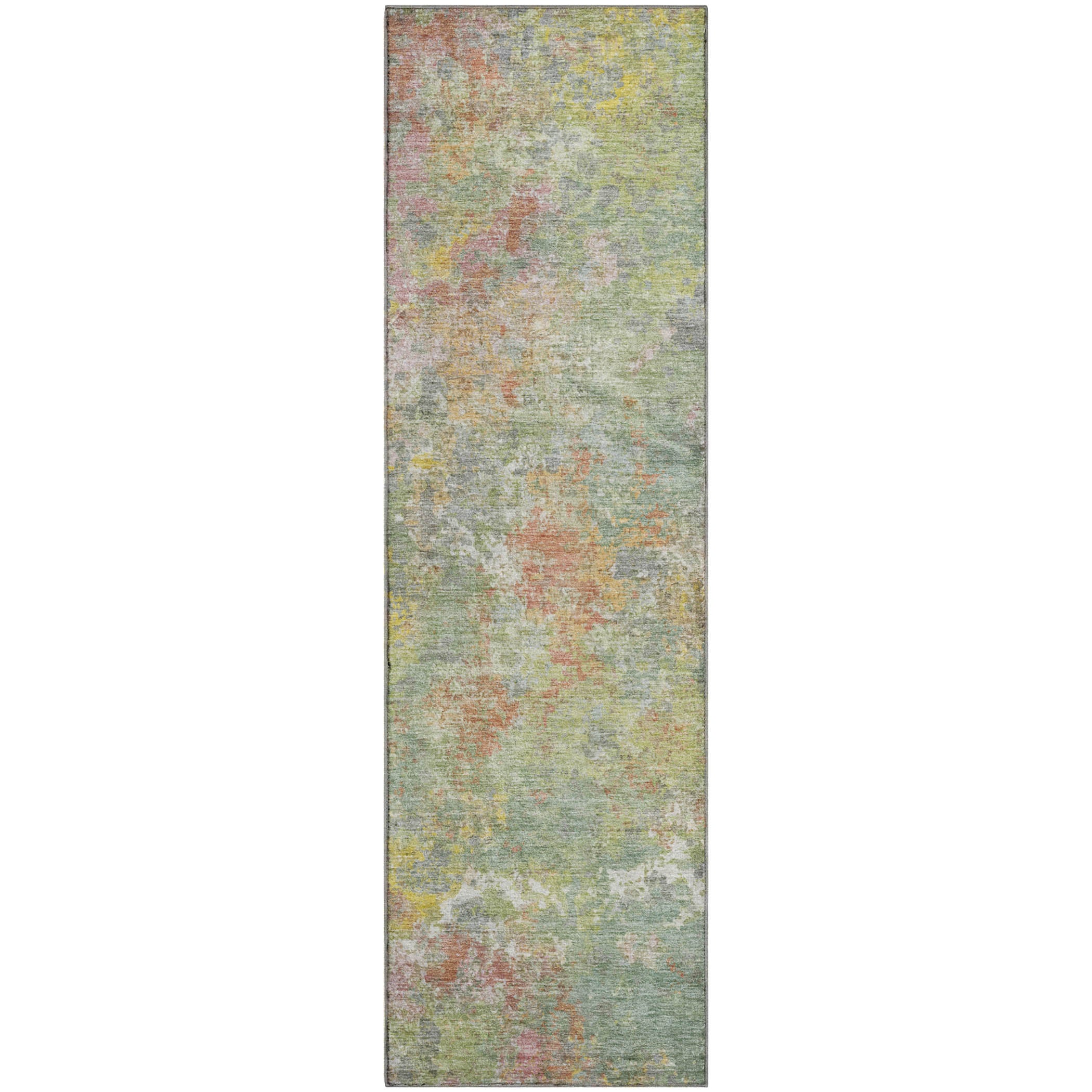 Havana Machine Washable Transitional Green Rug 2'3" x 7'6" #shape_Runner