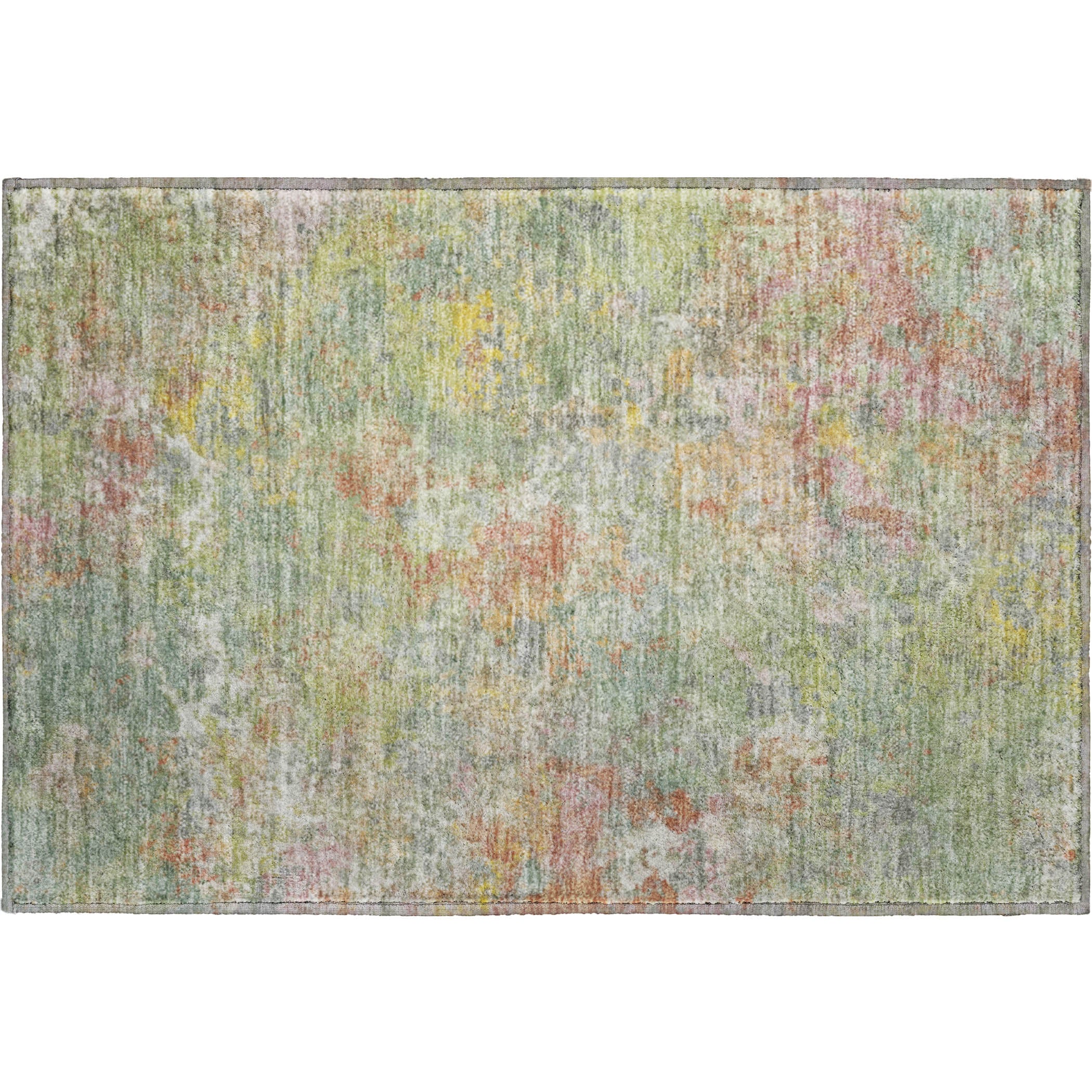 Havana Machine Washable Transitional Green Rug 1'8" x 2'6" #shape_Rectangle