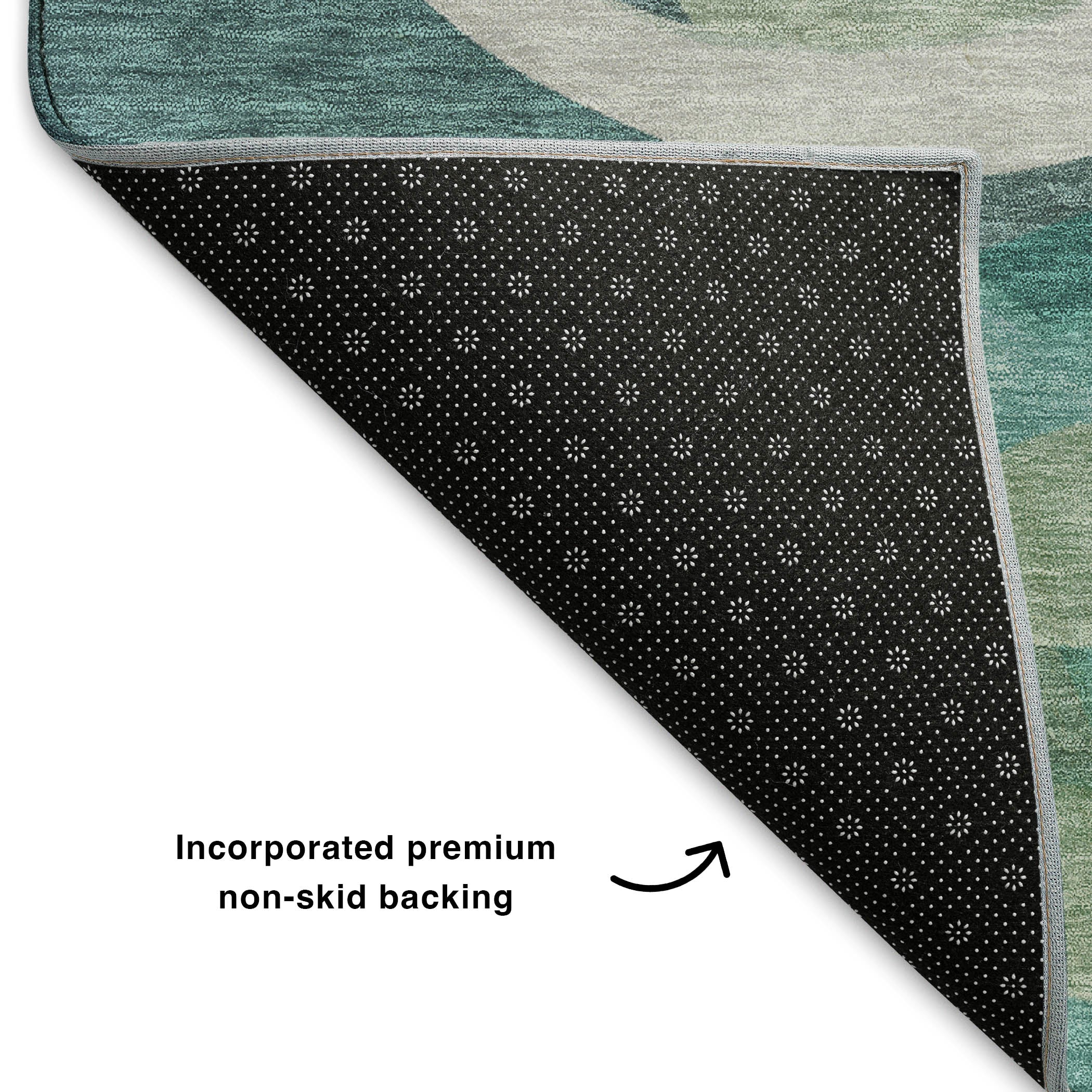Sintra Machine Washable Transitional Teal Rug 1'8" x 2'6" #shape_Rectangle
