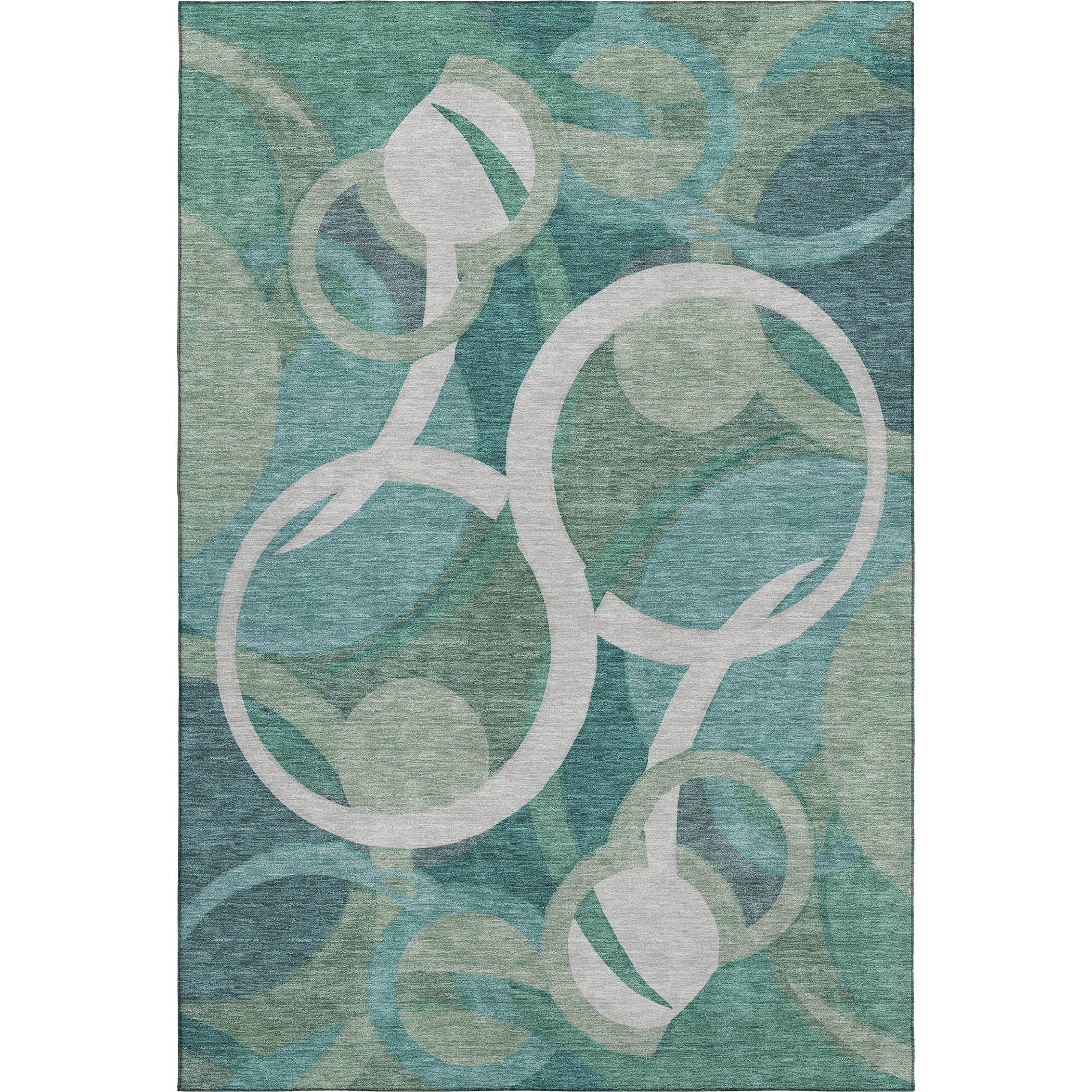 Sintra Machine Washable Transitional Teal Rug 2'6" x 3'10" #shape_Rectangle