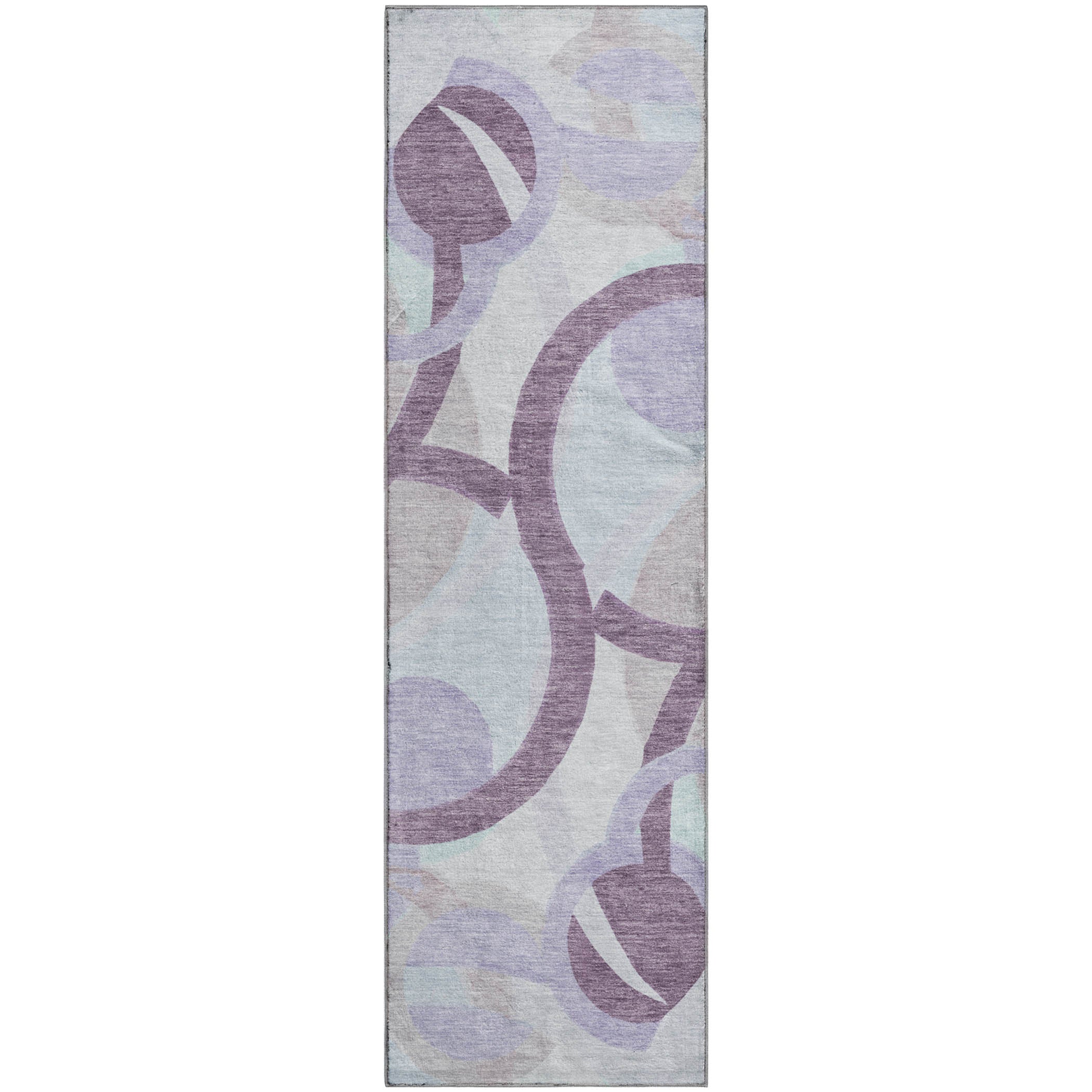 Chiang Mai Machine Washable Transitional Plum Purple Rug 2'3" x 7'6" #shape_Runner