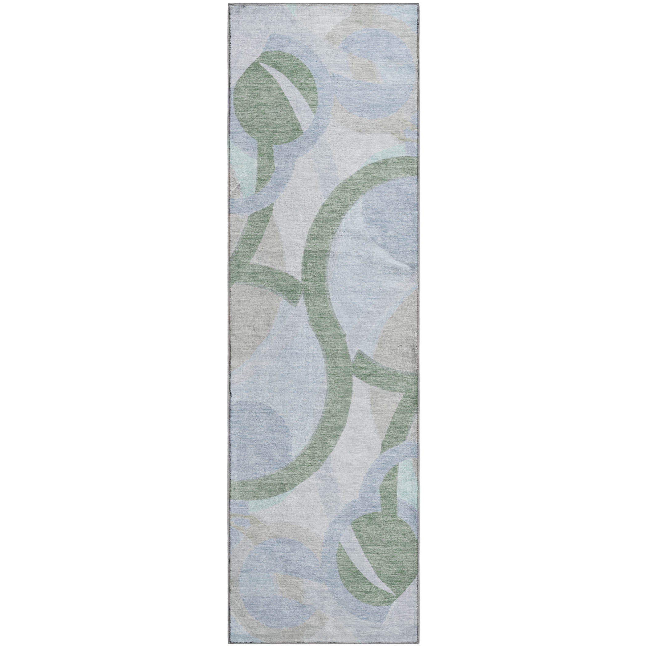 Chiang Mai Machine Washable Transitional Sage Green Rug 2'3" x 7'6" #shape_Runner