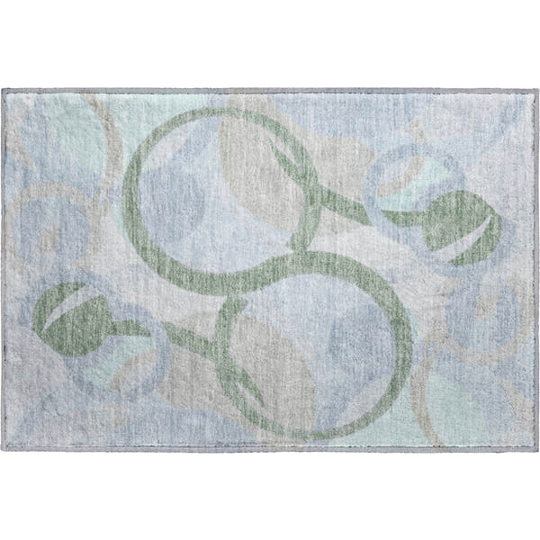 Chiang Mai Machine Washable Transitional Sage Green Rug 1'8" x 2'6"