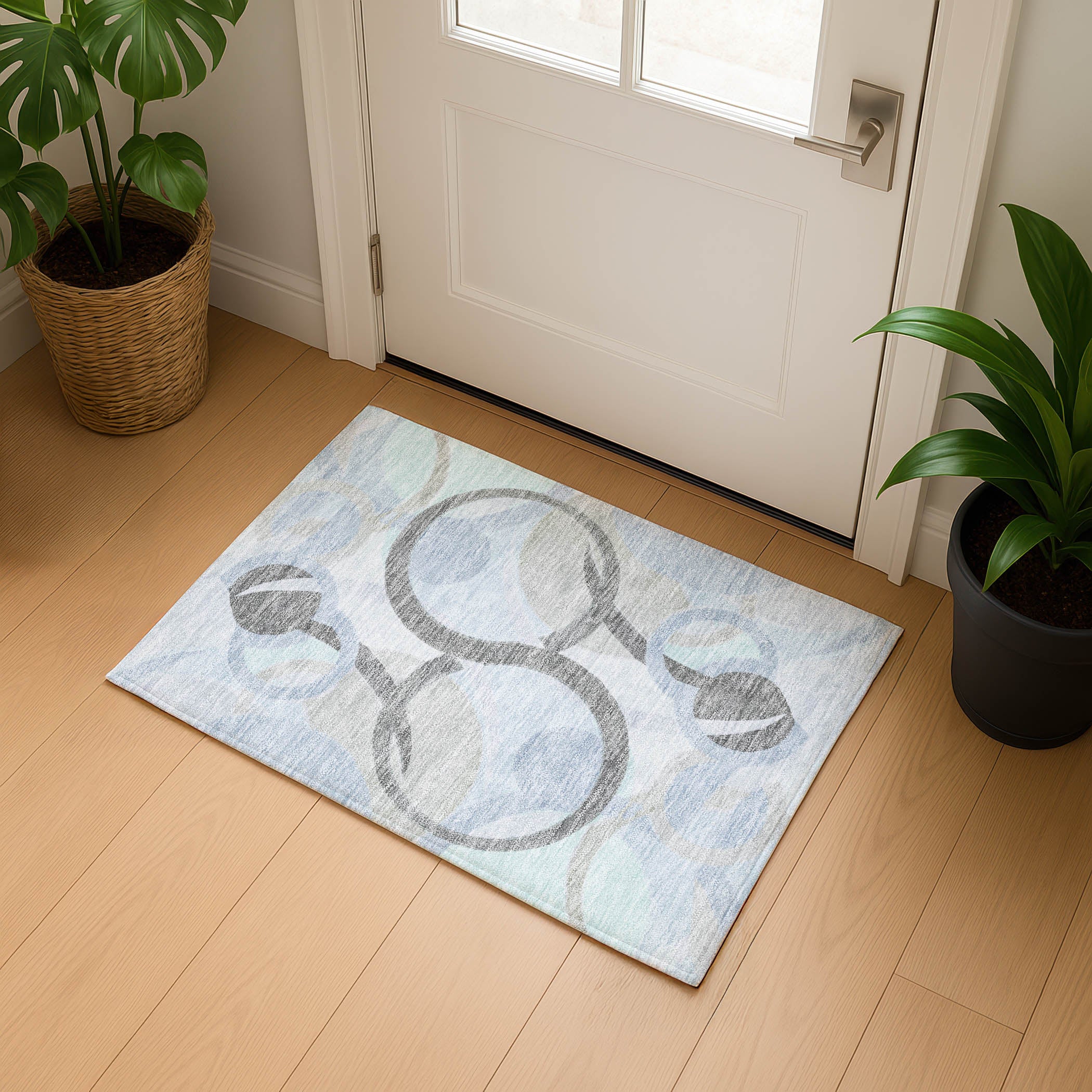 Chiang Mai Machine Washable Transitional Taupe Brown Rug 1'8" x 2'6" #shape_Rectangle