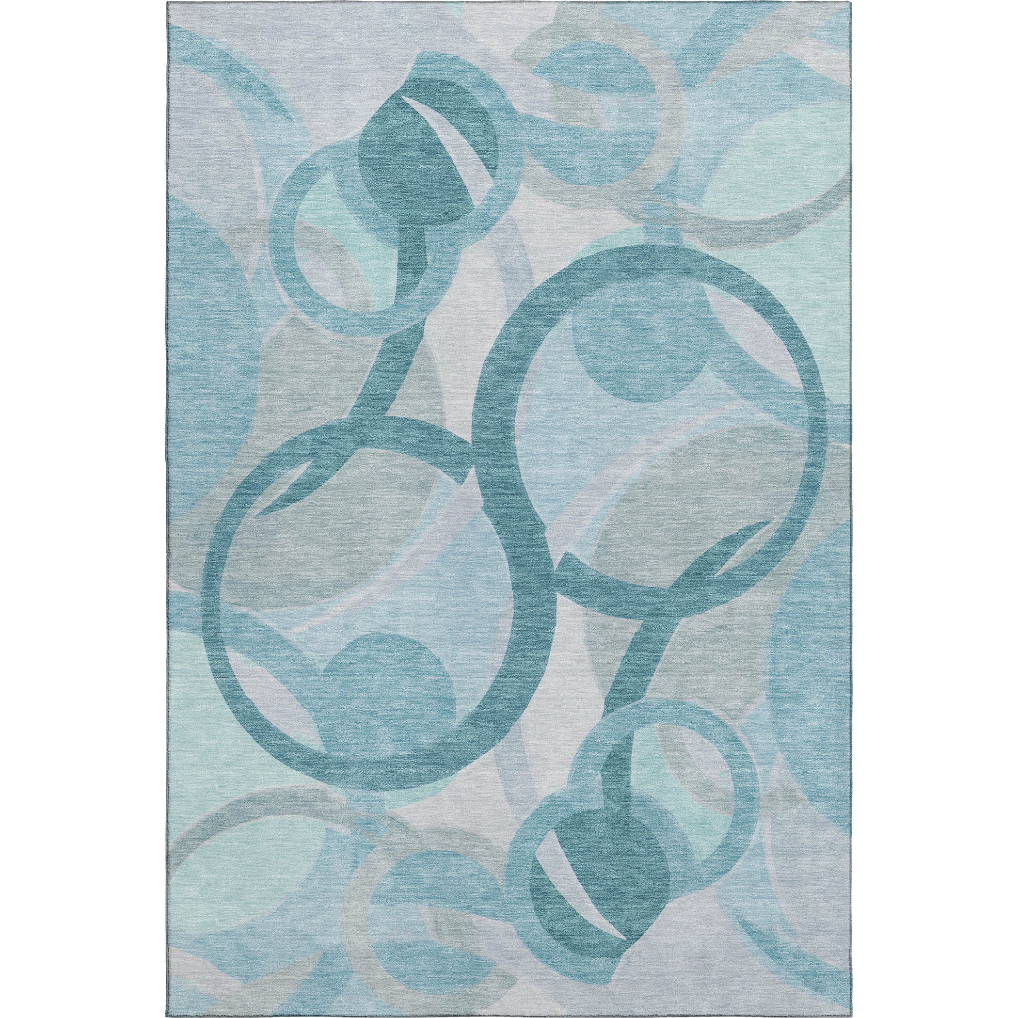 Chiang Mai Machine Washable Transitional Teal Rug 2'6" x 3'10" #shape_Rectangle
