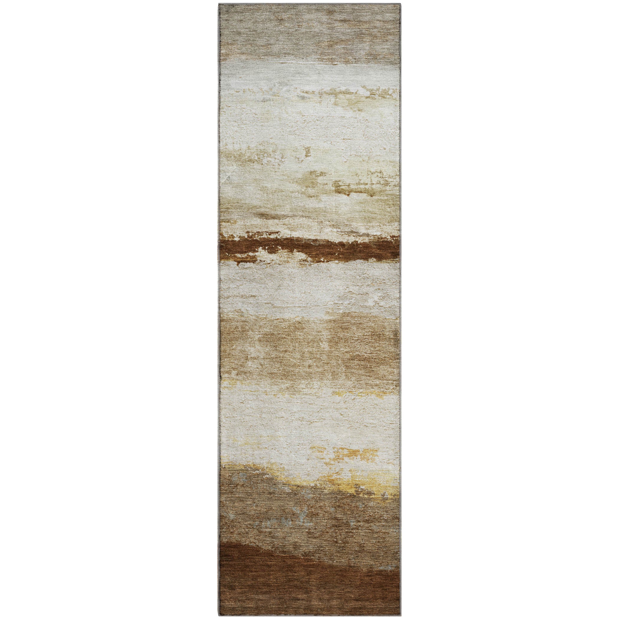 Lucerne Machine Washable Transitional Brown Rug 2'3" x 7'6" #shape_Runner