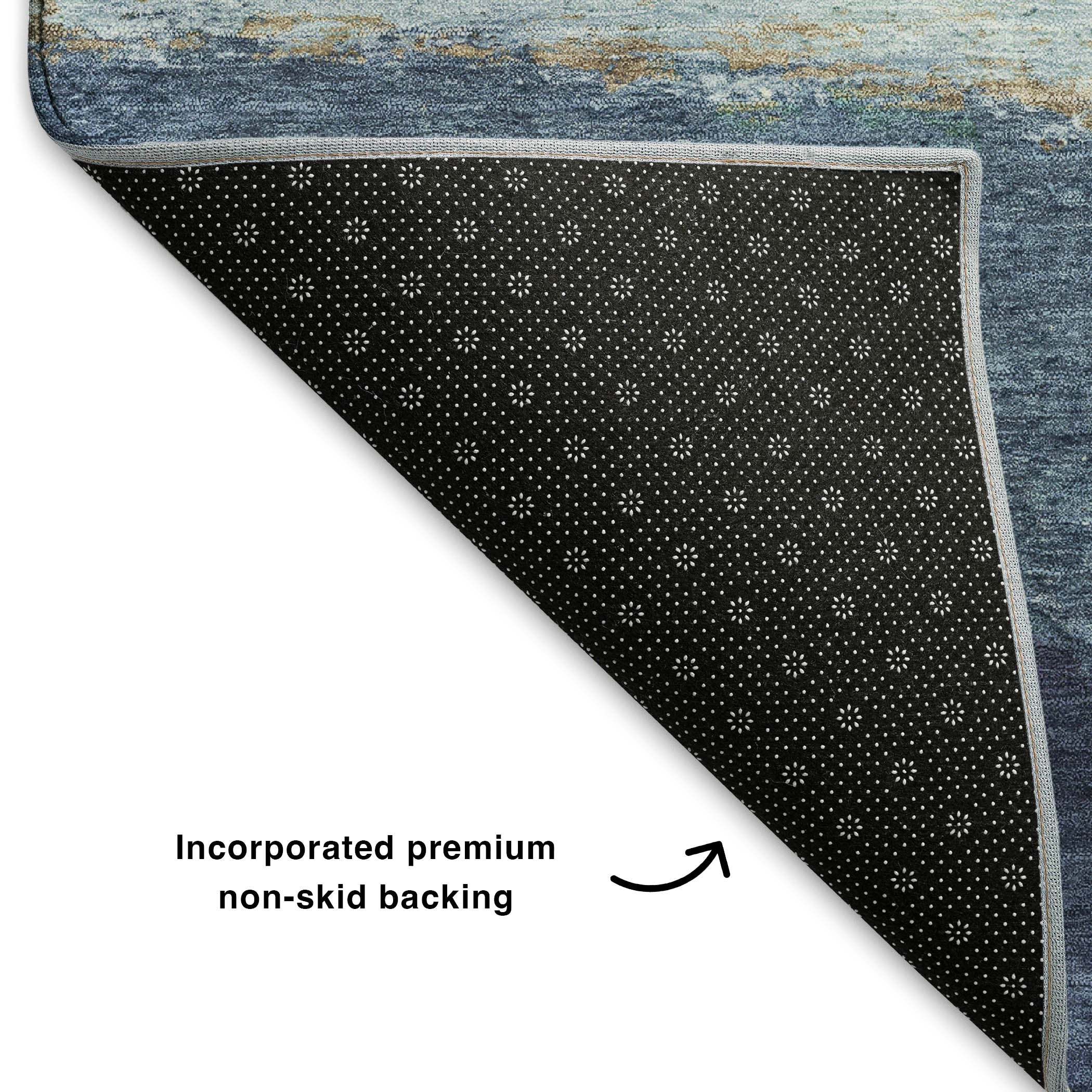 Lucerne Machine Washable Transitional Denim Blue Rug 1'8" x 2'6" #shape_Rectangle