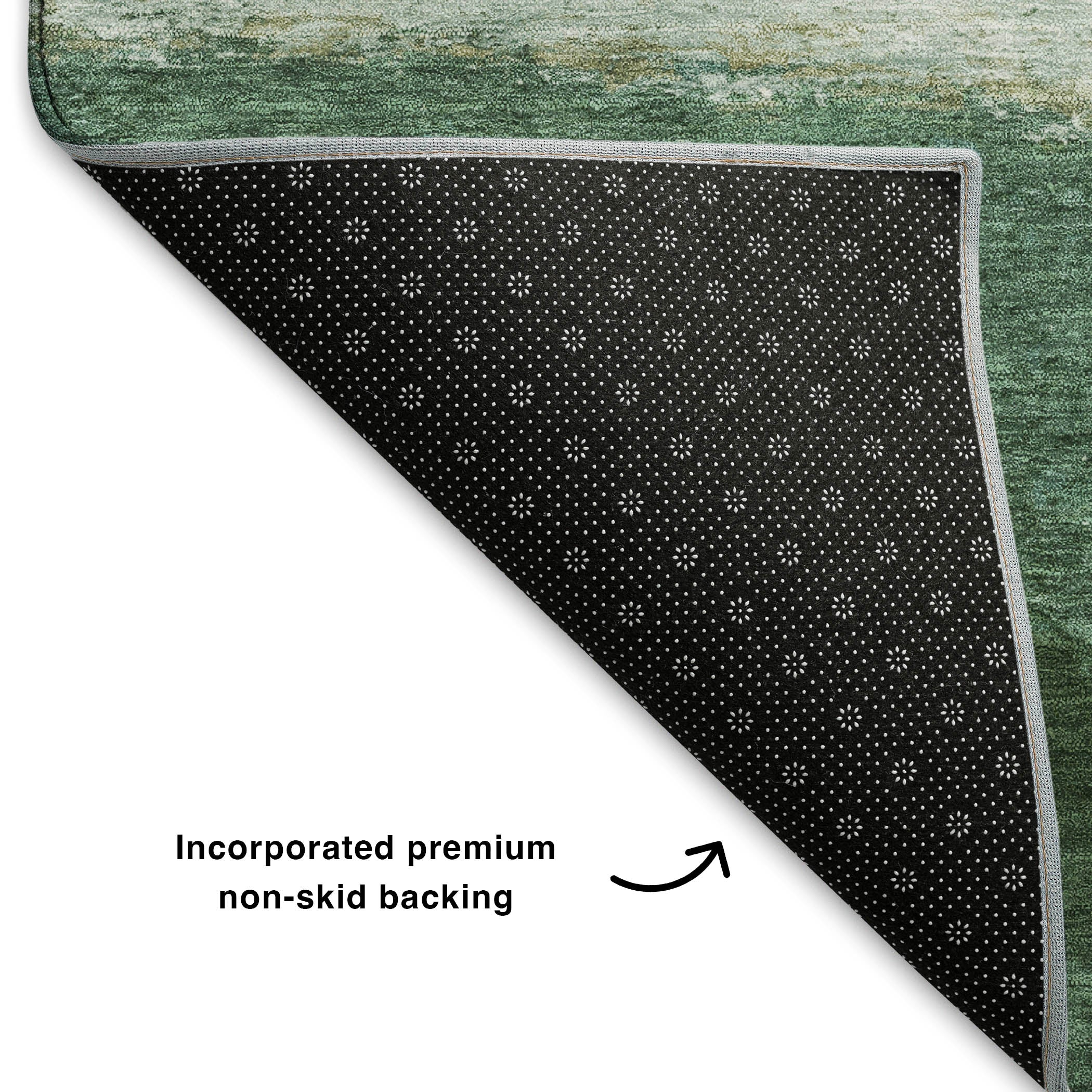 Lucerne Machine Washable Transitional Fern Green Rug 1'8" x 2'6" #shape_Rectangle