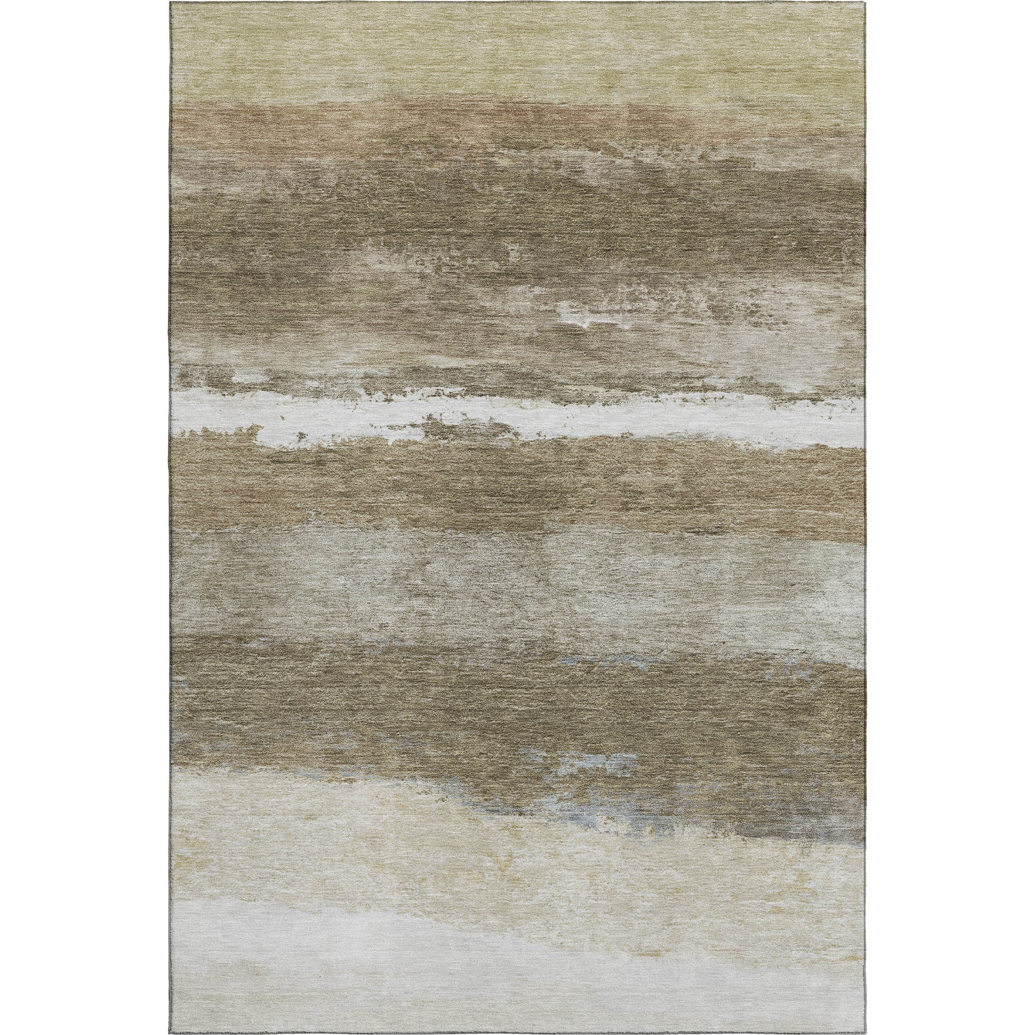 Lucerne Machine Washable Transitional Khaki Brown Rug 2'6" x 3'10" #shape_Rectangle