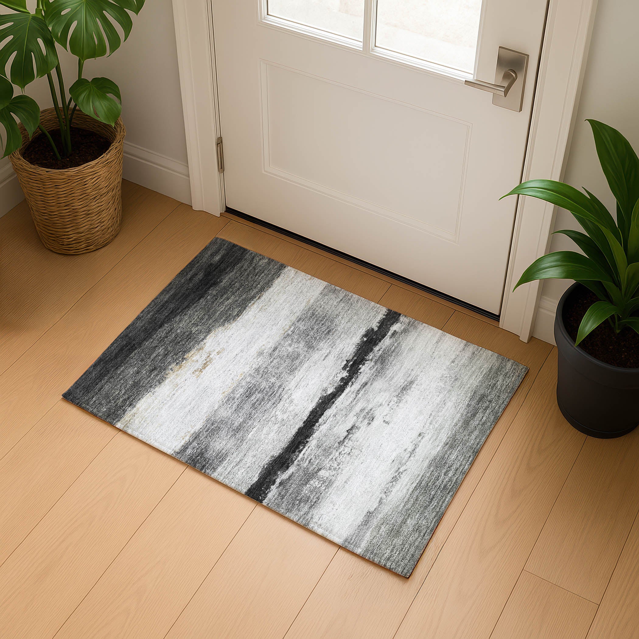 Lucerne Machine Washable Transitional Pewter Gray Rug 1'8" x 2'6" #shape_Rectangle