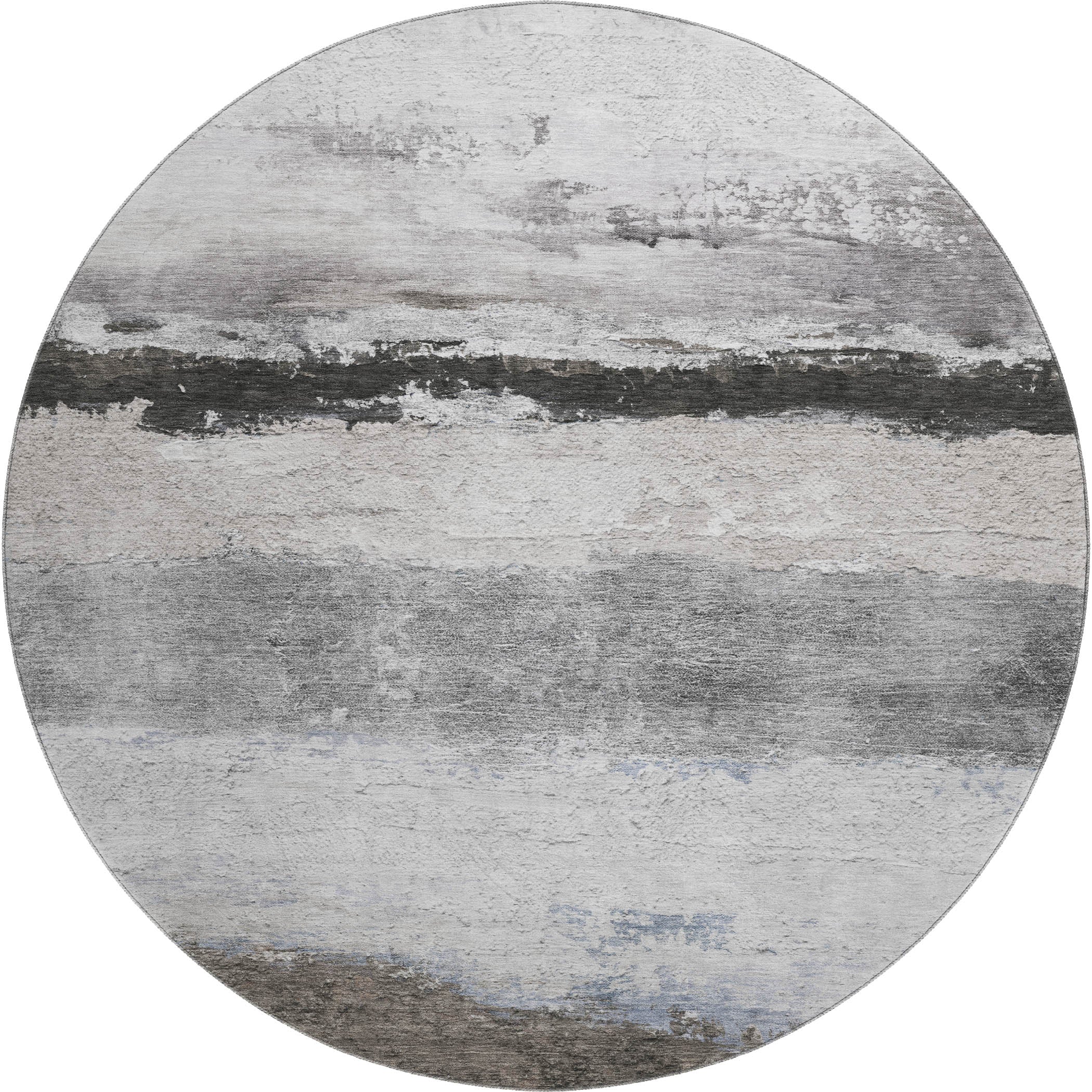 Lucerne Machine Washable Transitional Taupe Brown Rug 8' x 8' #shape_Round